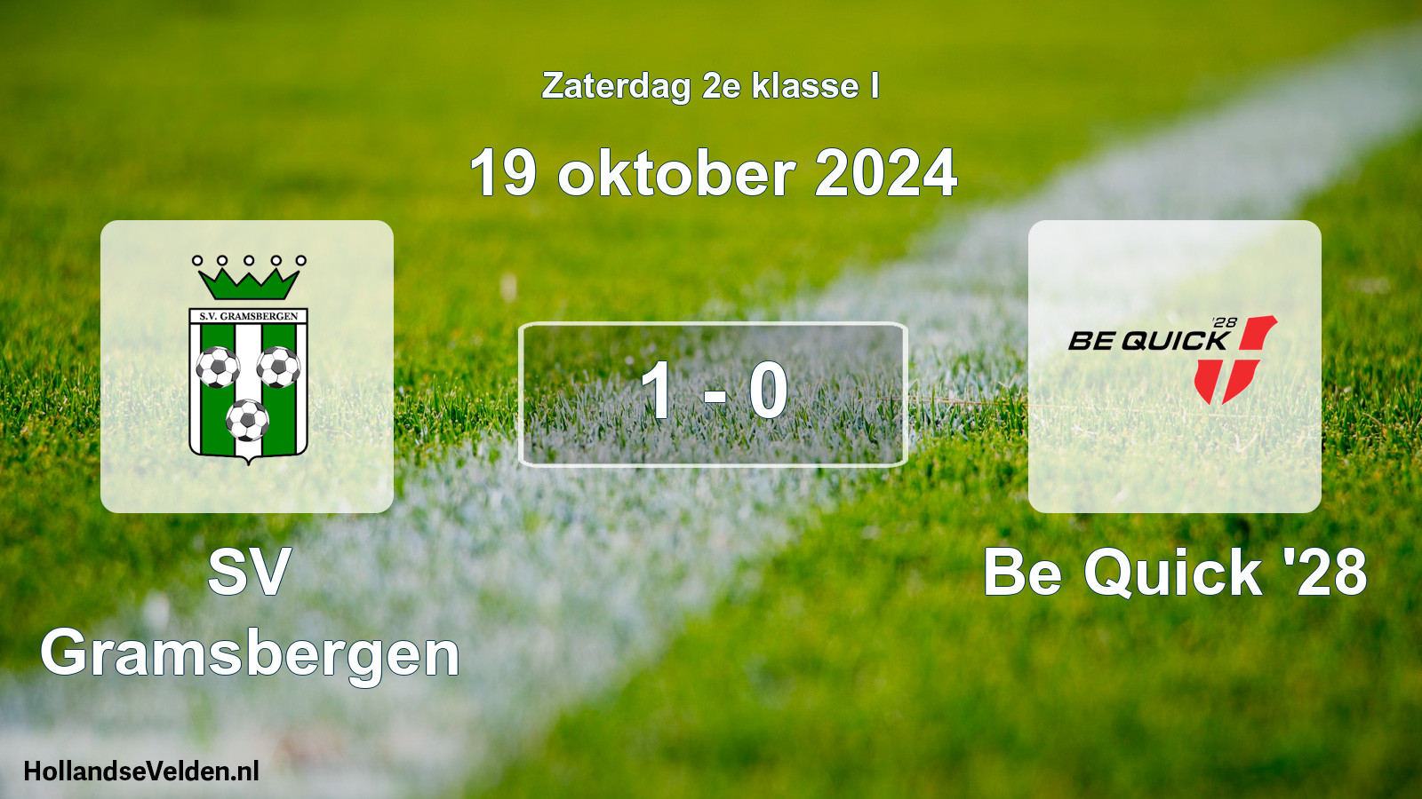 Total number of matches played: SV Gramsbergen - Be Quick '28 1 - 0 (19 October 2024)