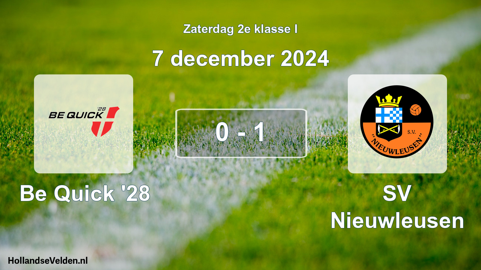 Total number of matches played: Be Quick '28 - SV Nieuwleusen 0 - 1 (7 December 2024)