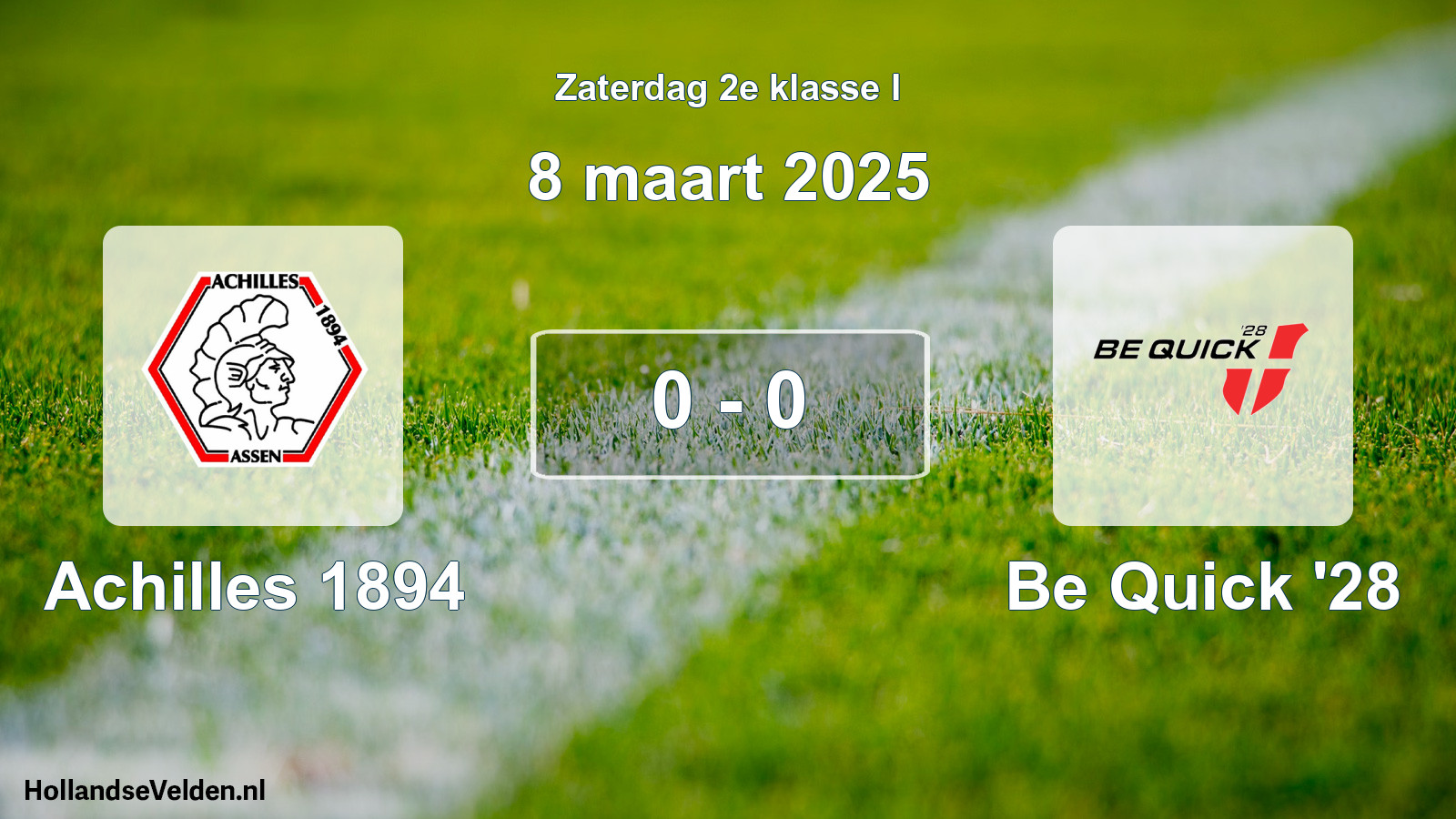 Total number of matches played: Achilles 1894 - Be Quick '28 0 - 0 (8 March 2025)