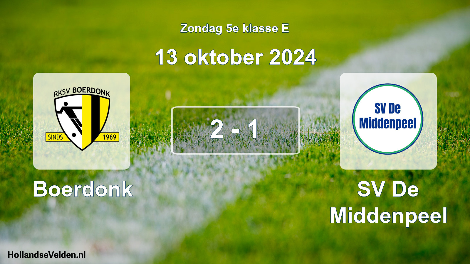 Total number of matches played: Boerdonk - SV De Middenpeel 2 - 1 (13 October 2024)