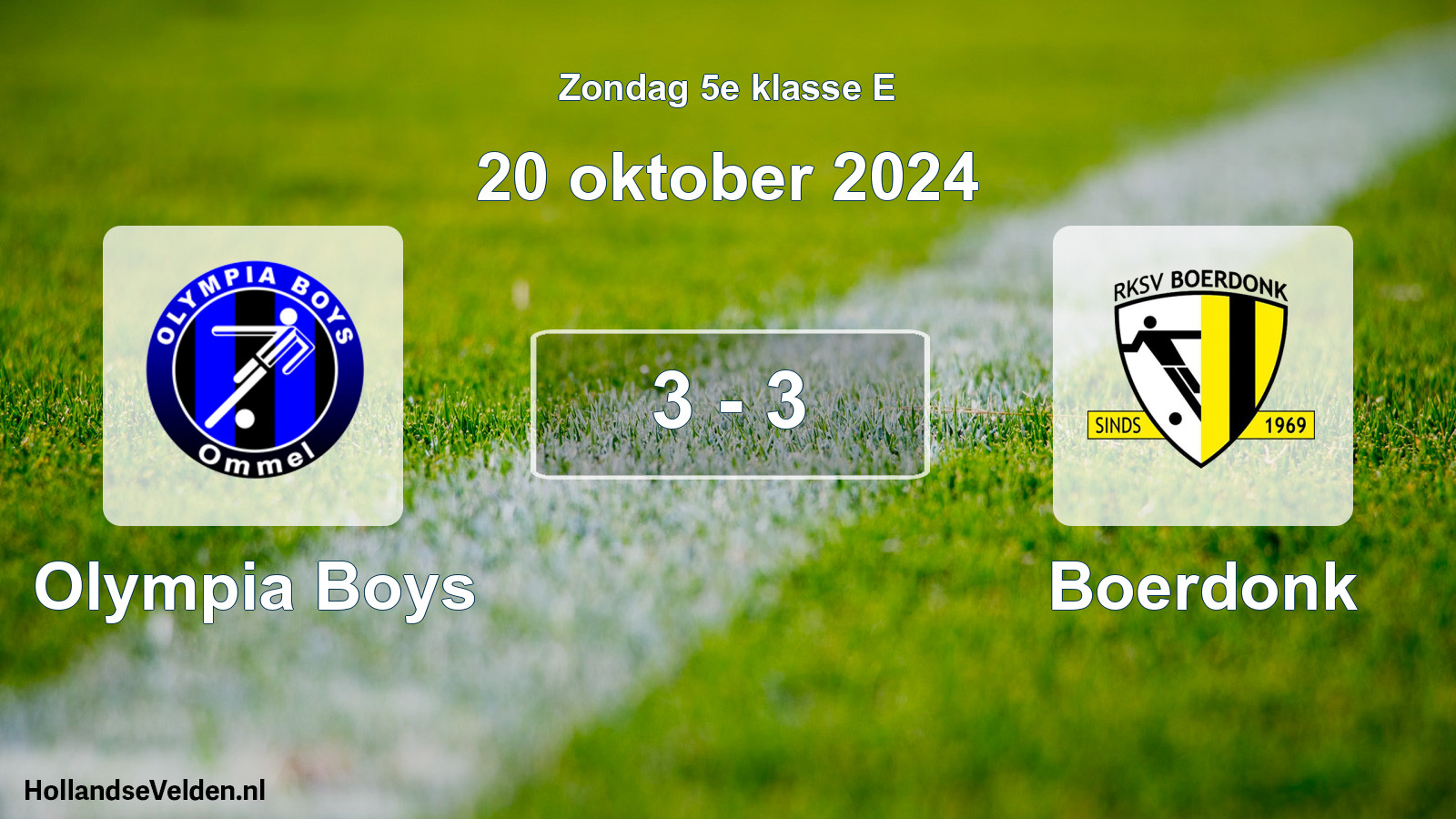 Total number of matches played: Olympia Boys - Boerdonk 3 - 3 (20 October 2024)