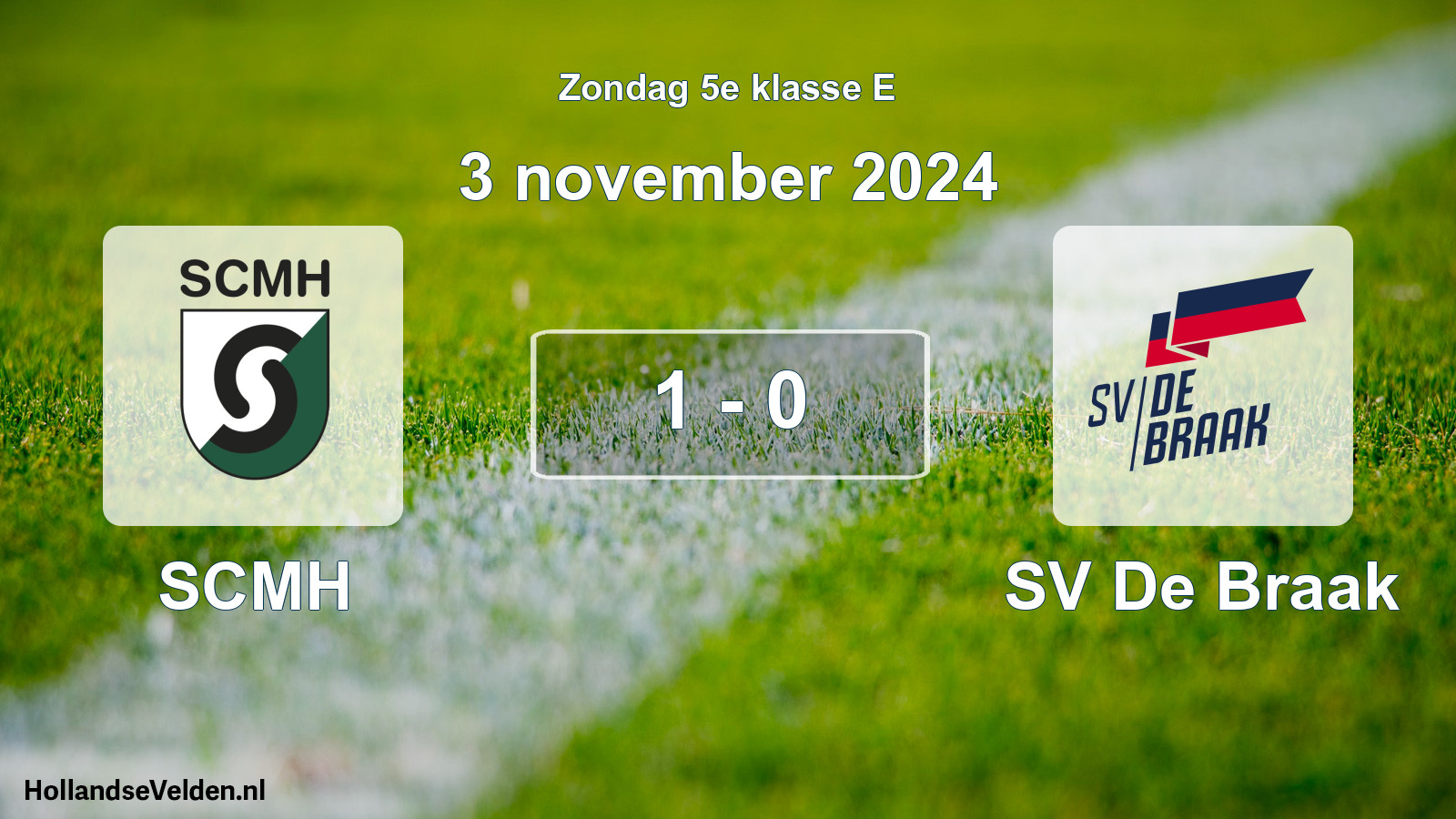 Total number of matches played: SCMH - SV De Braak 1 - 0 (3 November 2024)