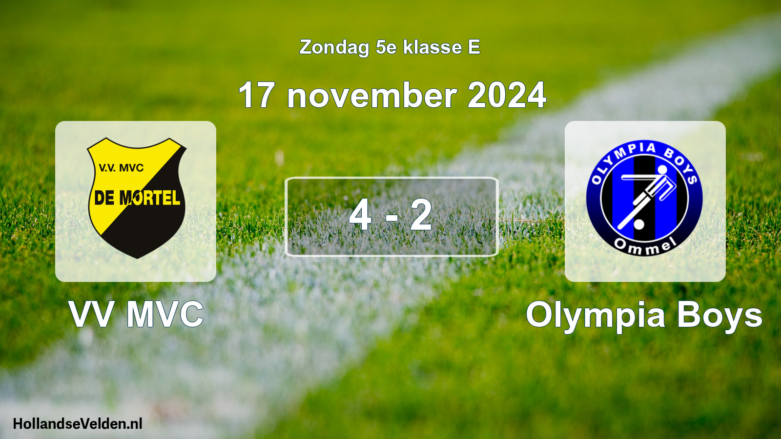 Total number of matches played: VV MVC - Olympia Boys 4 - 2 (17 November 2024)