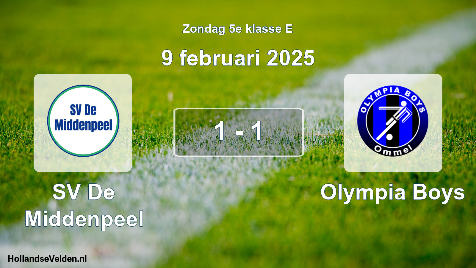 Total number of matches played: SV De Middenpeel - Olympia Boys 1 - 1 (9 February 2025)