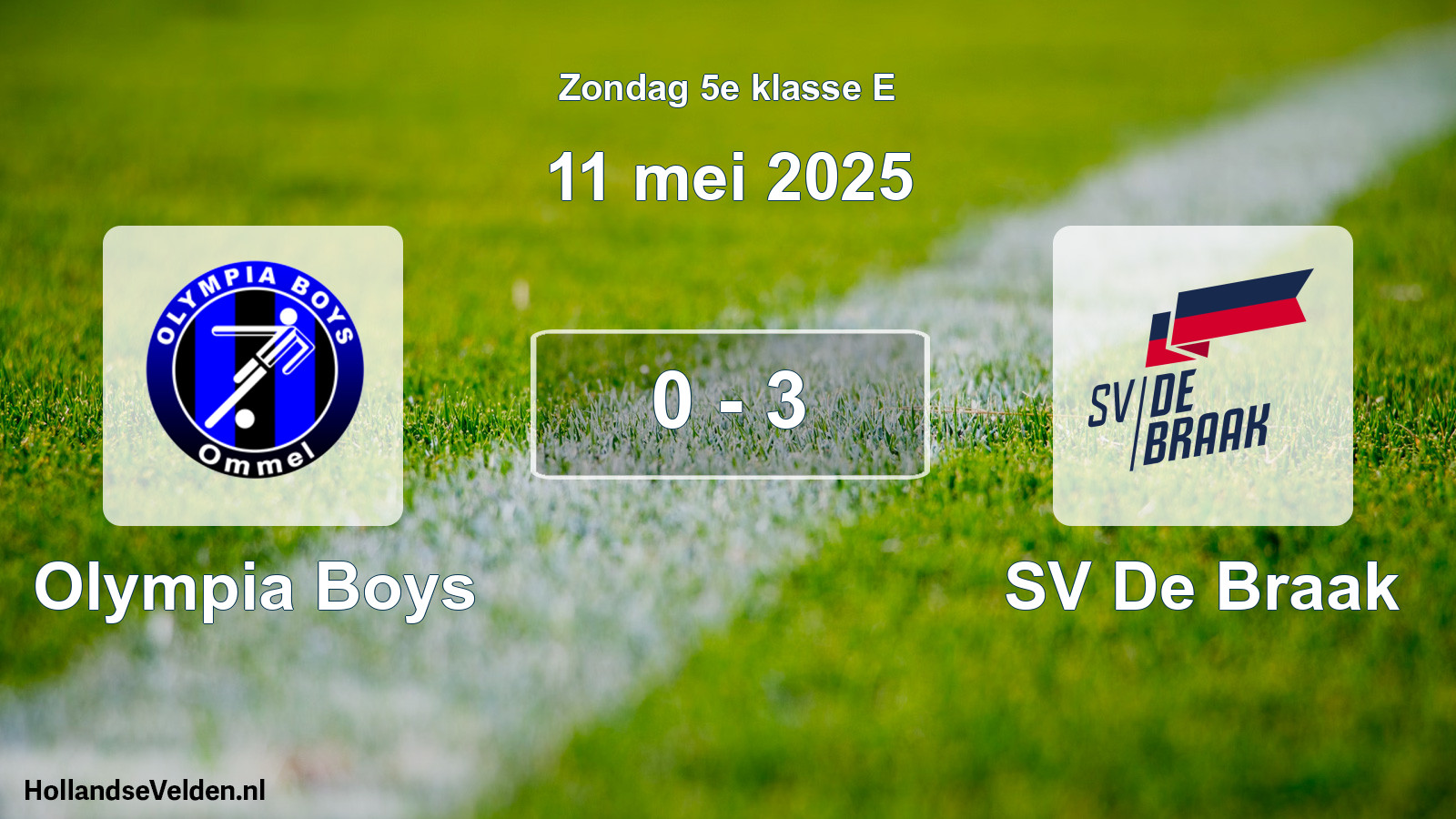 Total number of matches played: Olympia Boys - SV De Braak 0 - 3 (11 May 2025)
