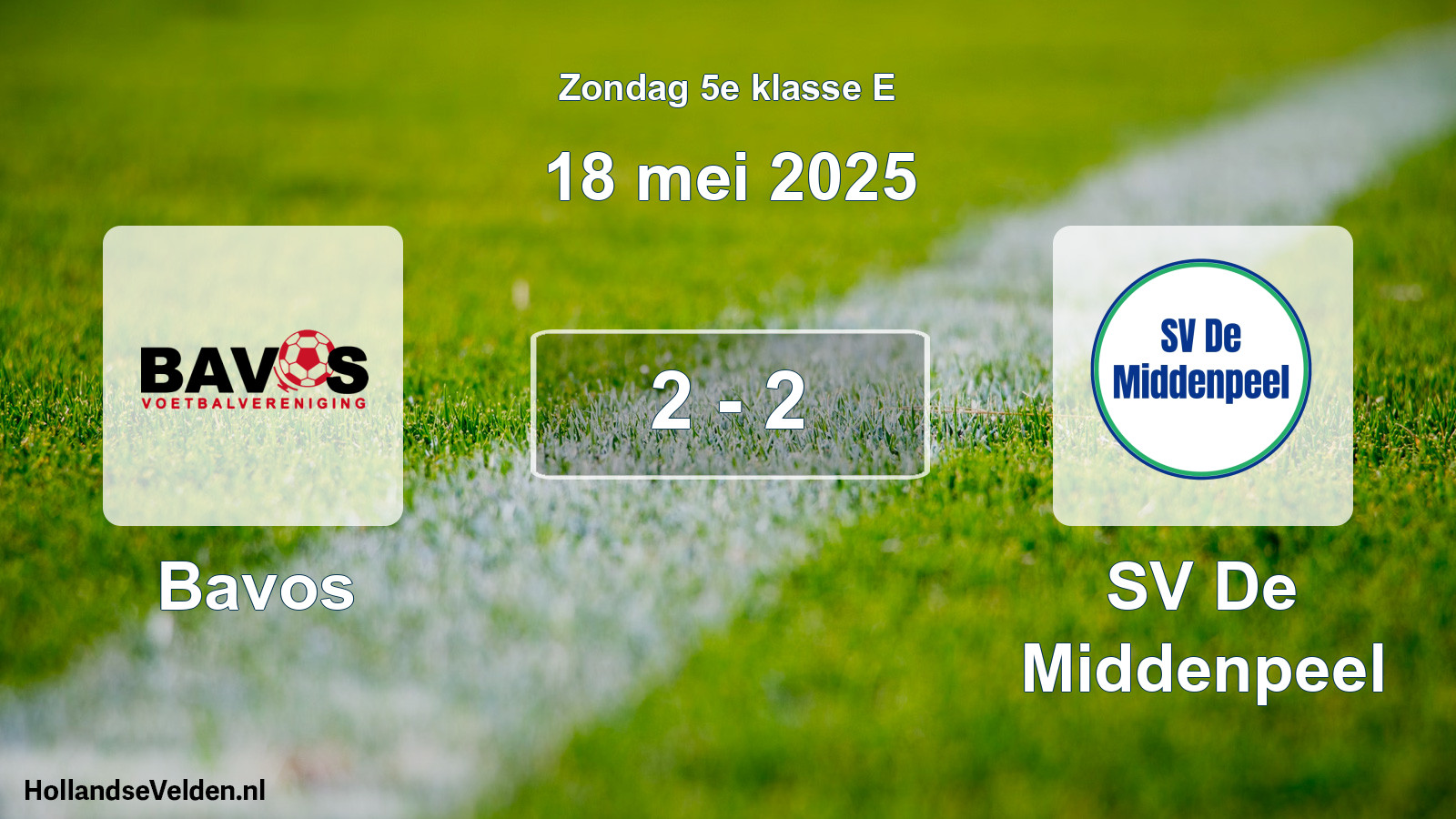 Total number of matches played: Bavos - SV De Middenpeel 2 - 2 (18 May 2025)