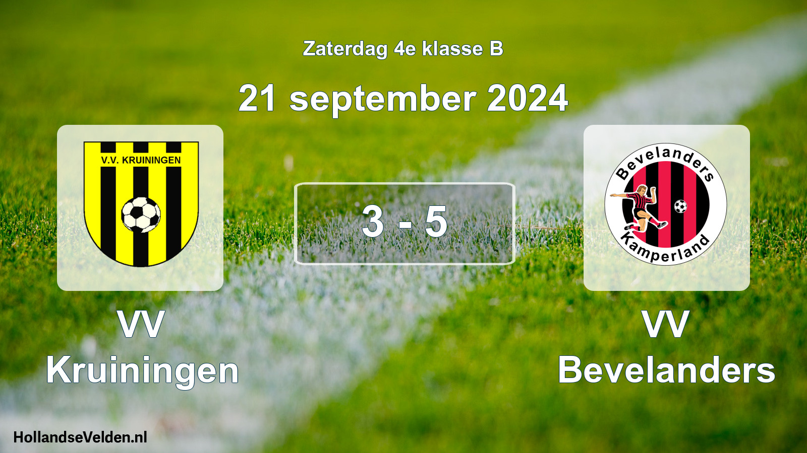 Total number of matches played: VV Kruiningen - VV Bevelanders 3 - 5 (21 September 2024)