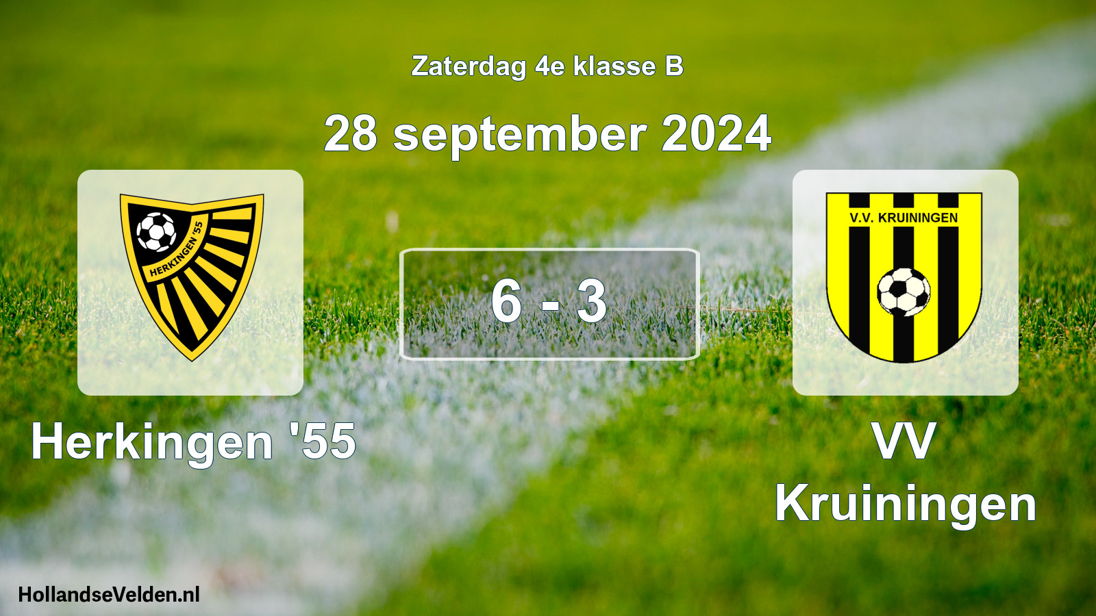 Total number of matches played: Herkingen '55 - VV Kruiningen 6 - 3 (28 September 2024)