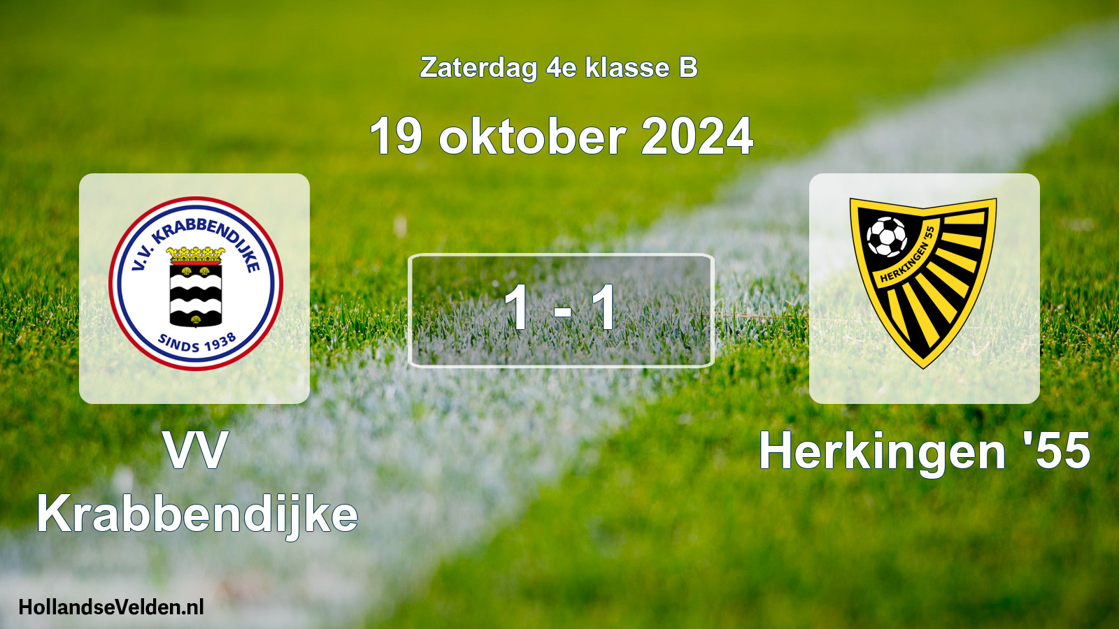 Total number of matches played: VV Krabbendijke - Herkingen '55 1 - 1 (19 October 2024)