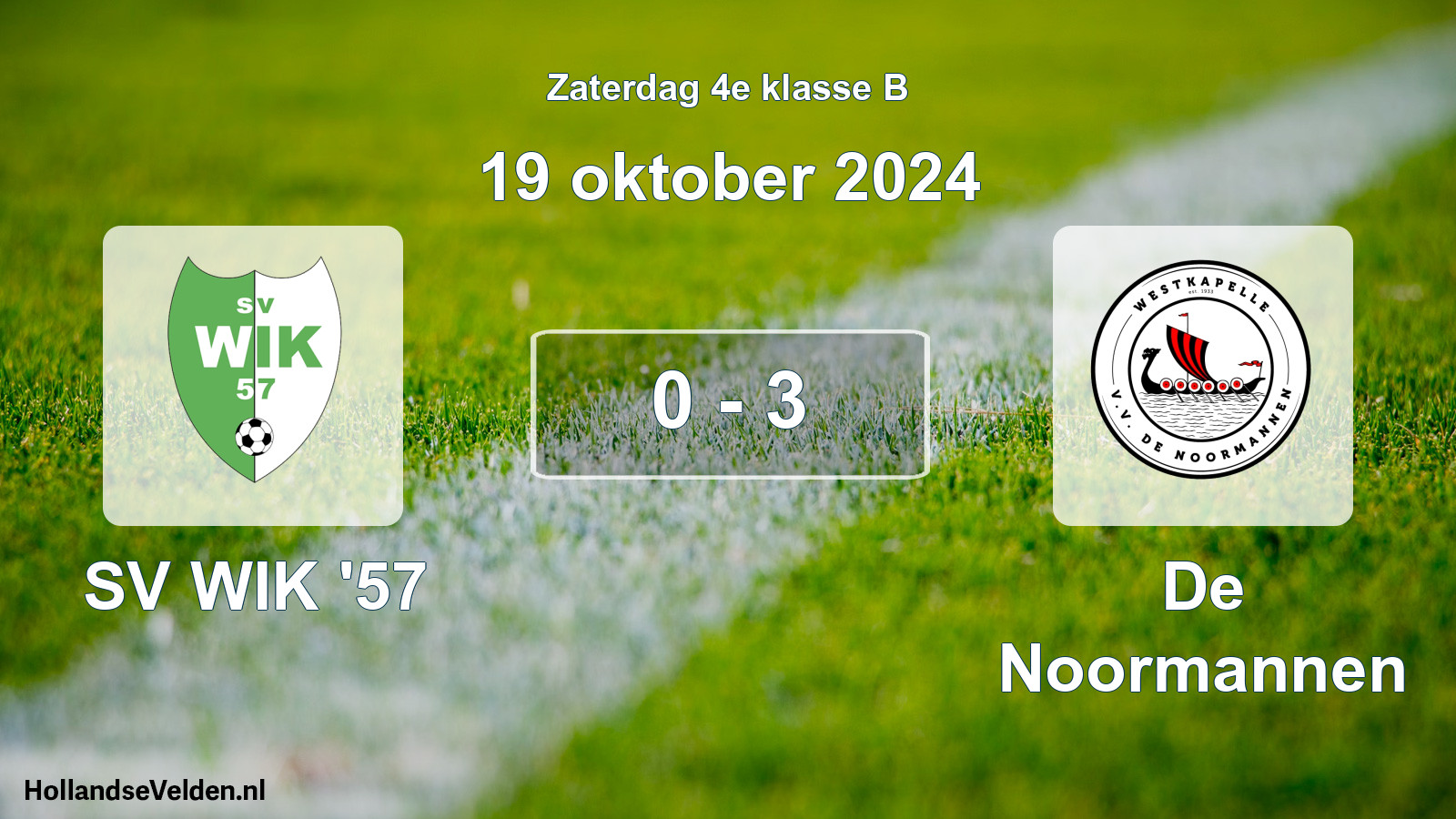 Total number of matches played: SV WIK '57 - De Noormannen 0 - 3 (19 October 2024)