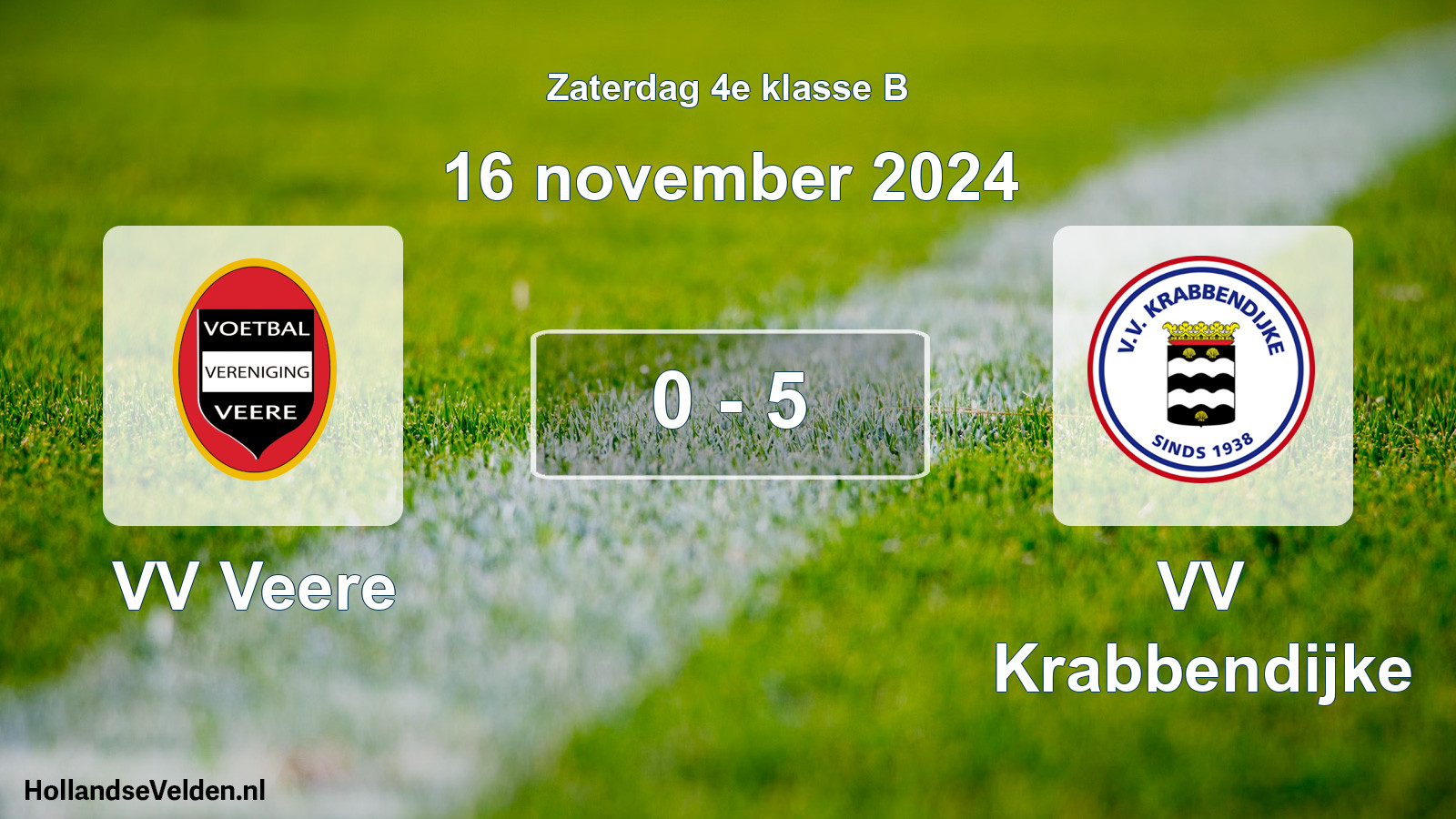 Total number of matches played: VV Veere - VV Krabbendijke 0 - 5 (16 November 2024)