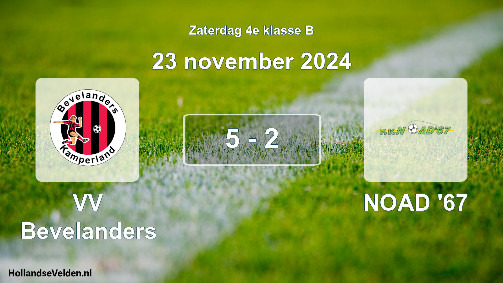 Total number of matches played: VV Bevelanders - NOAD '67 5 - 2 (23 November 2024)