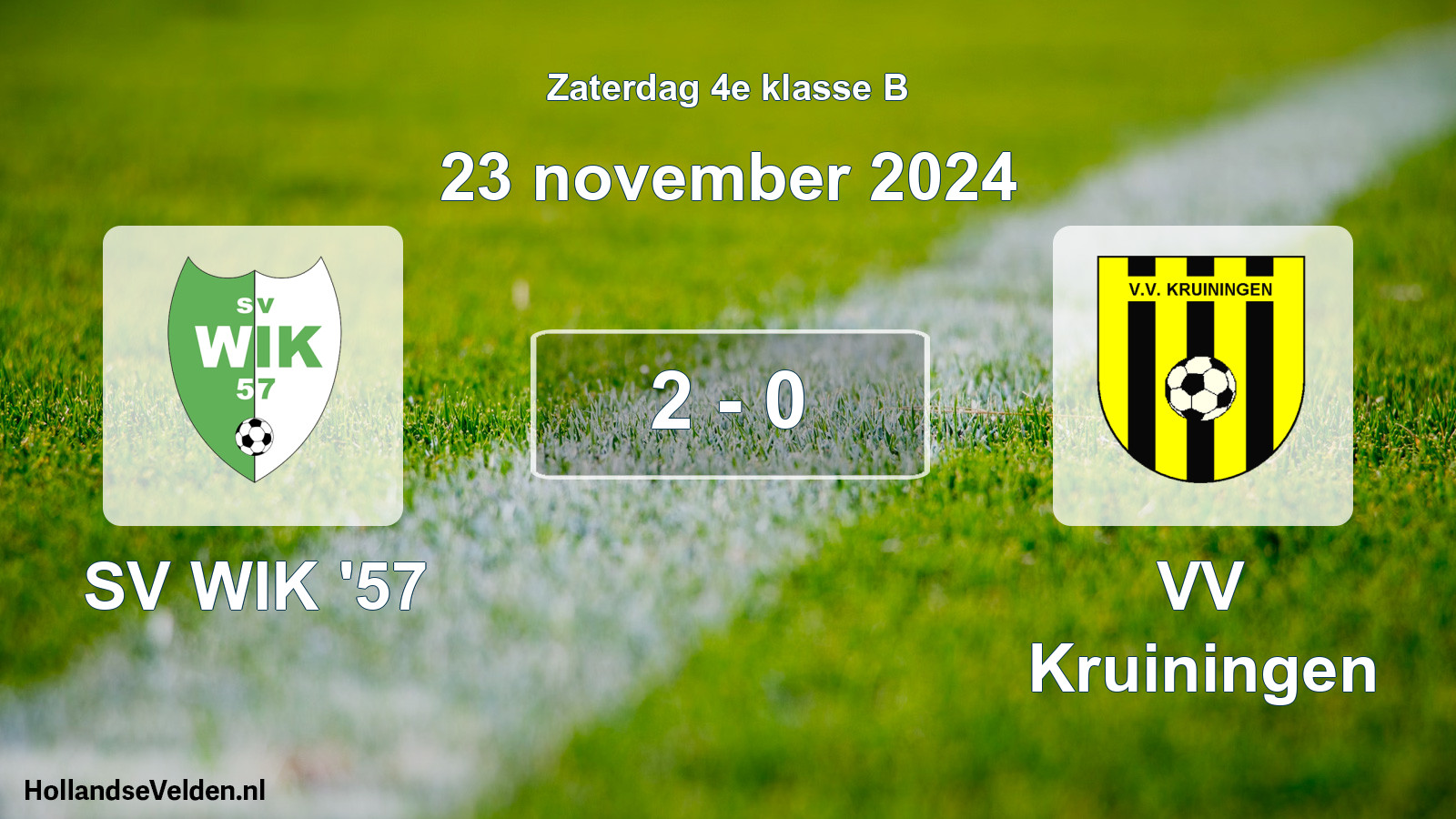 Total number of matches played: SV WIK '57 - VV Kruiningen 2 - 0 (23 November 2024)