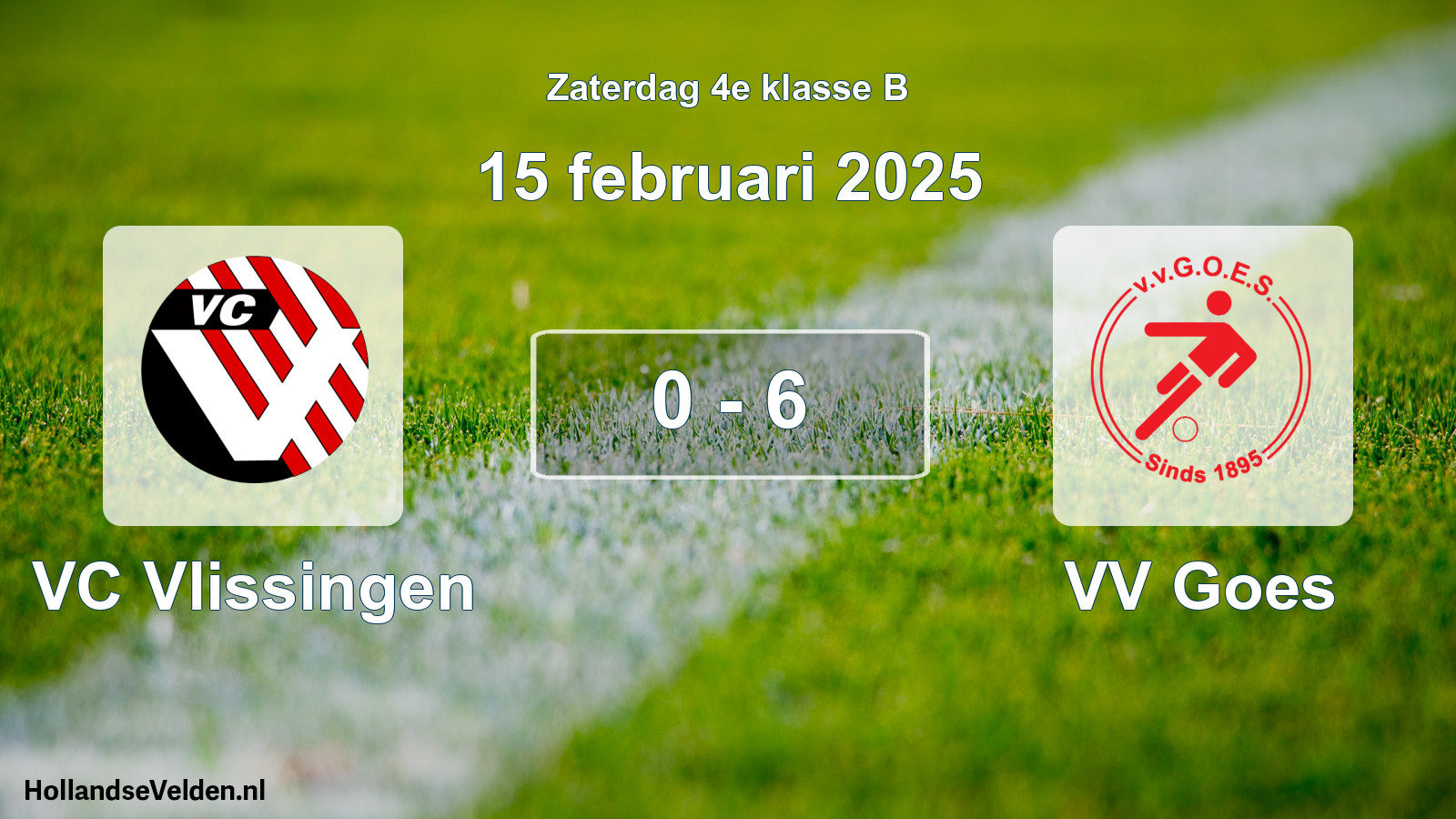Total number of matches played: VC Vlissingen - VV Goes 0 - 6 (15 February 2025)