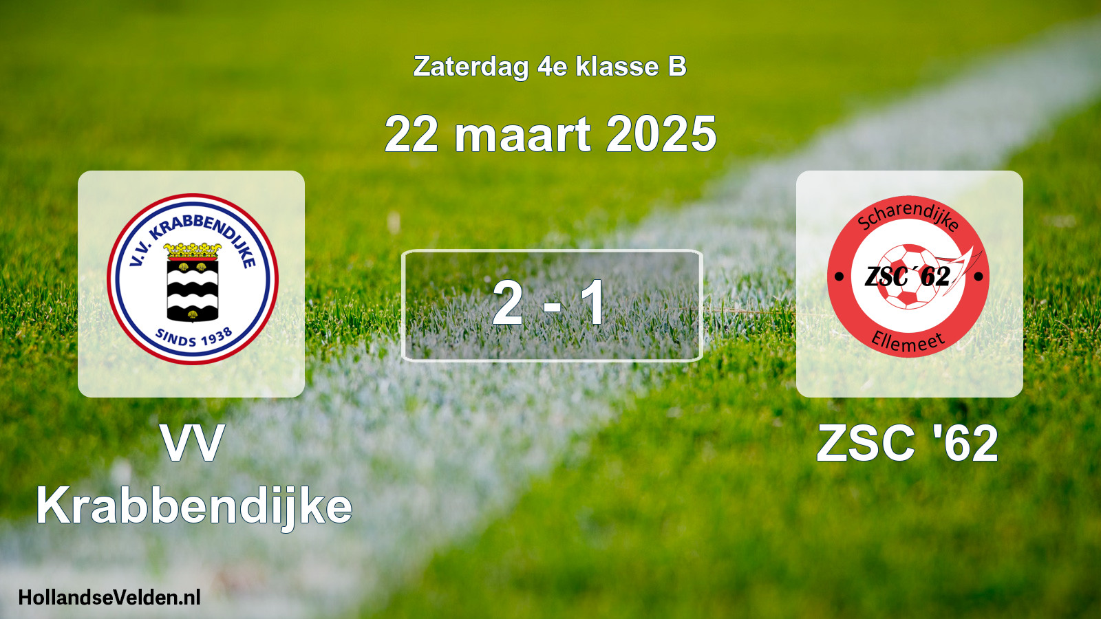 Total number of matches played: VV Krabbendijke - ZSC '62 2 - 1 (22 March 2025)