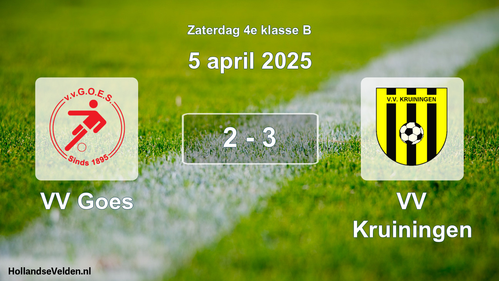 Total number of matches played: VV Goes - VV Kruiningen 2 - 3 (5 April 2025)