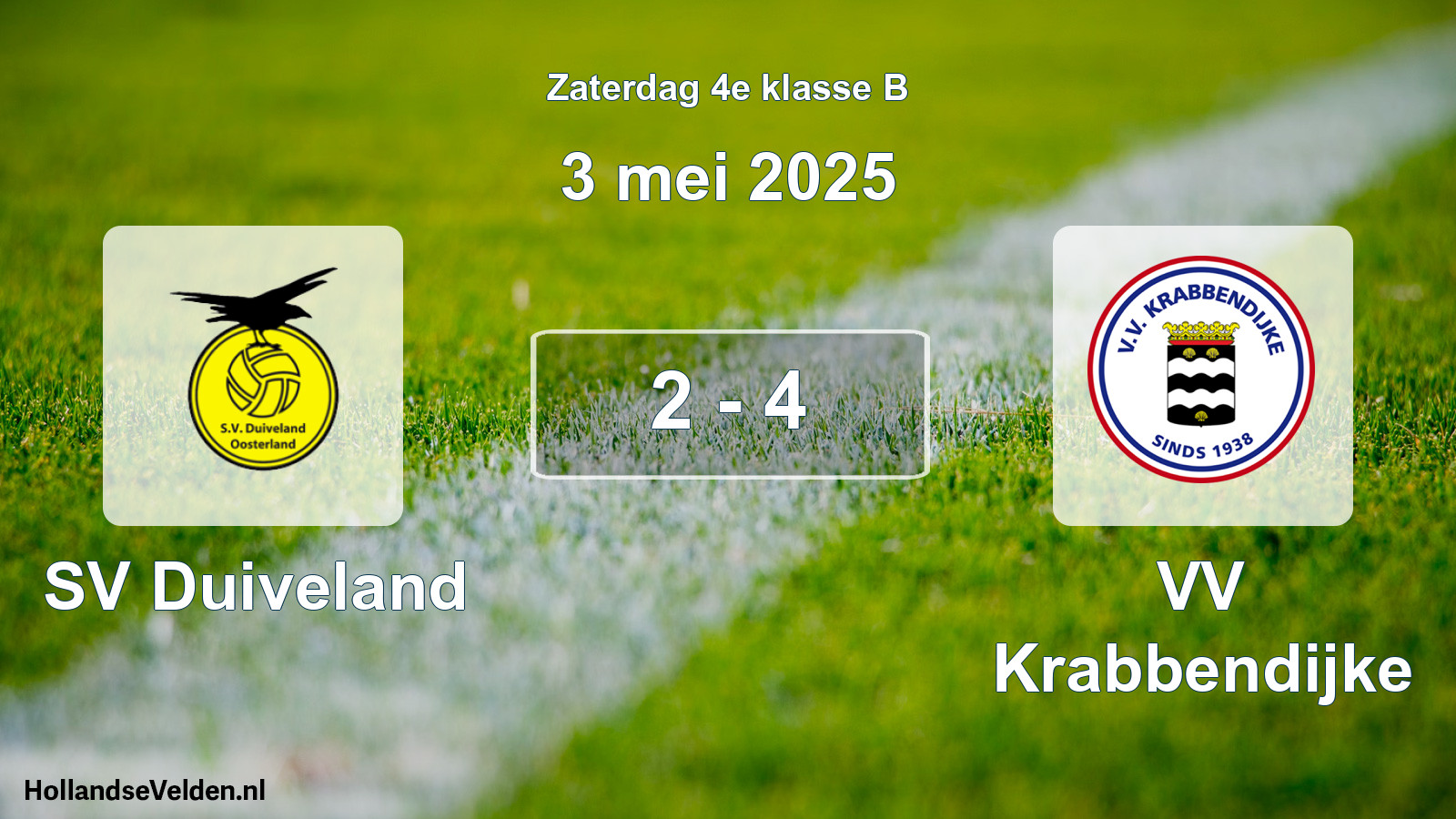 Total number of matches played: SV Duiveland - VV Krabbendijke 2 - 4 (3 May 2025)