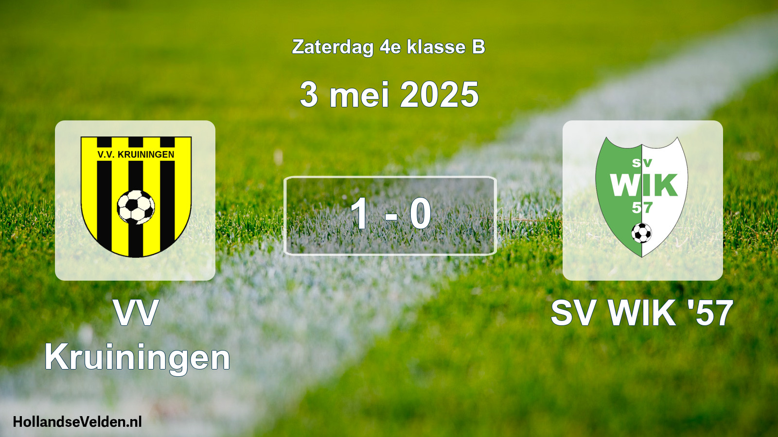 Total number of matches played: VV Kruiningen - SV WIK '57 1 - 0 (3 May 2025)