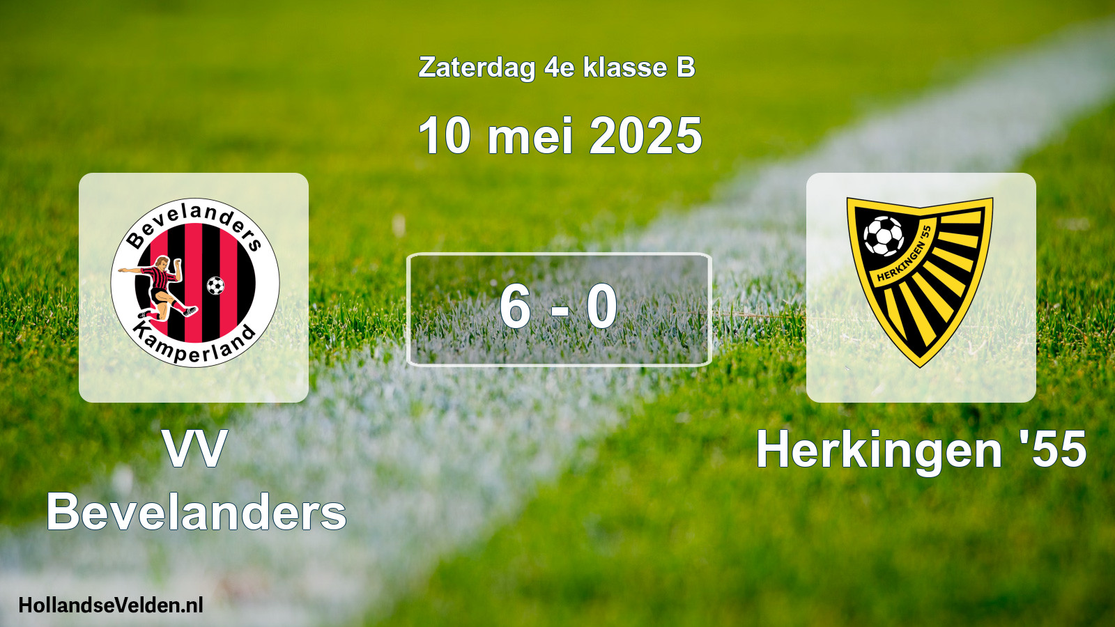 Total number of matches played: VV Bevelanders - Herkingen '55 6 - 0 (10 May 2025)