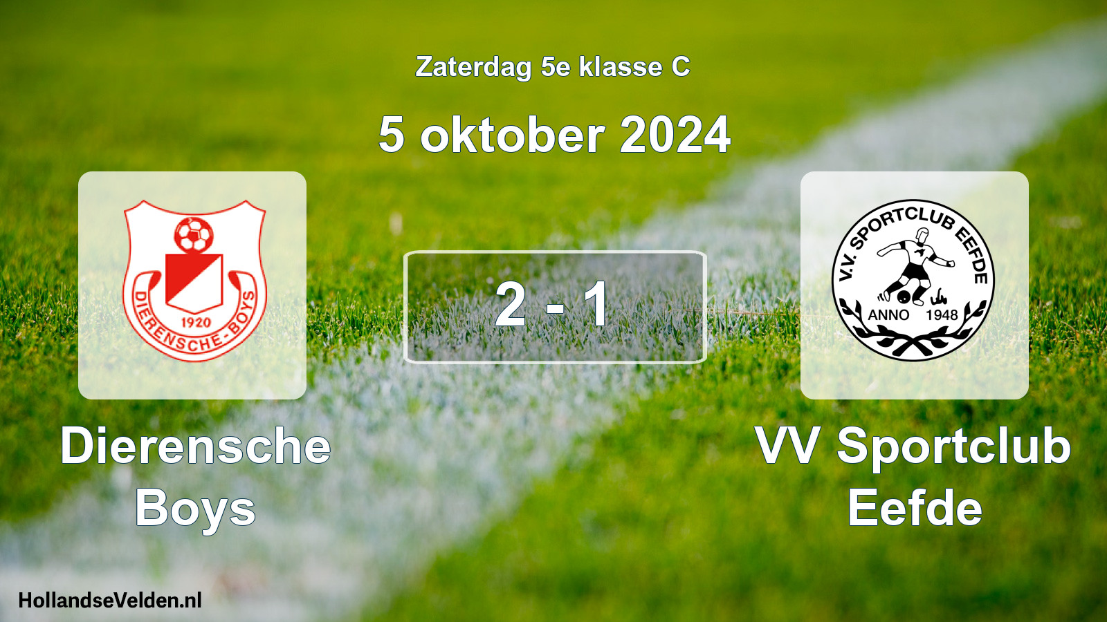 Total number of matches played: Dierensche Boys - VV Sportclub Eefde 2 - 1 (5 October 2024)