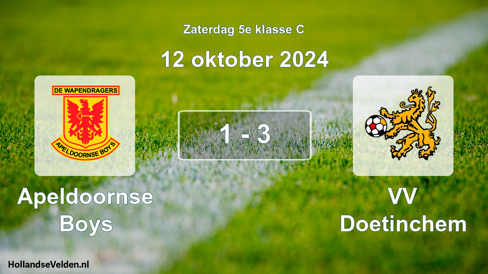 Total number of matches played: Apeldoornse Boys - VV Doetinchem 1 - 3 (12 October 2024)
