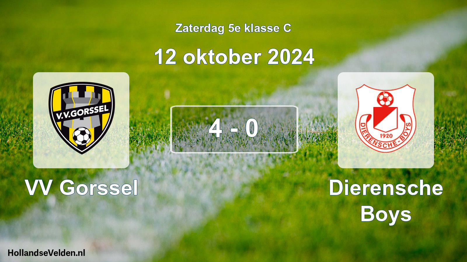Total number of matches played: VV Gorssel - Dierensche Boys 4 - 0 (12 October 2024)