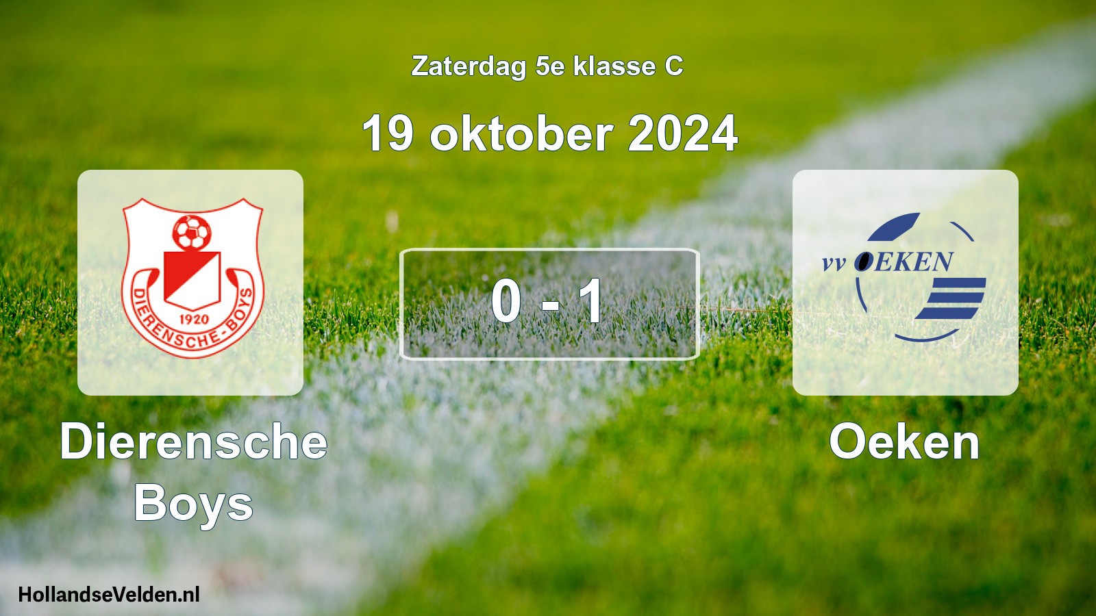 Total number of matches played: Dierensche Boys - Oeken 0 - 1 (19 October 2024)