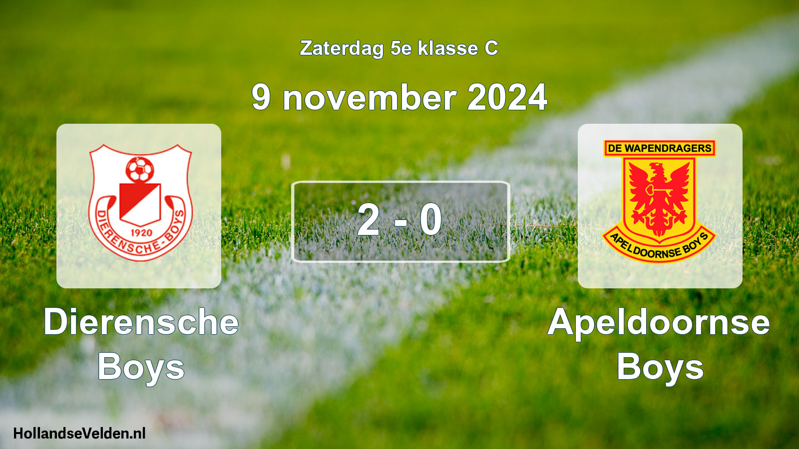Total number of matches played: Dierensche Boys - Apeldoornse Boys 2 - 0 (9 November 2024)