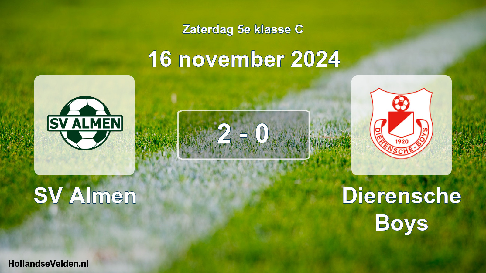 Total number of matches played: SV Almen - Dierensche Boys 2 - 0 (16 November 2024)