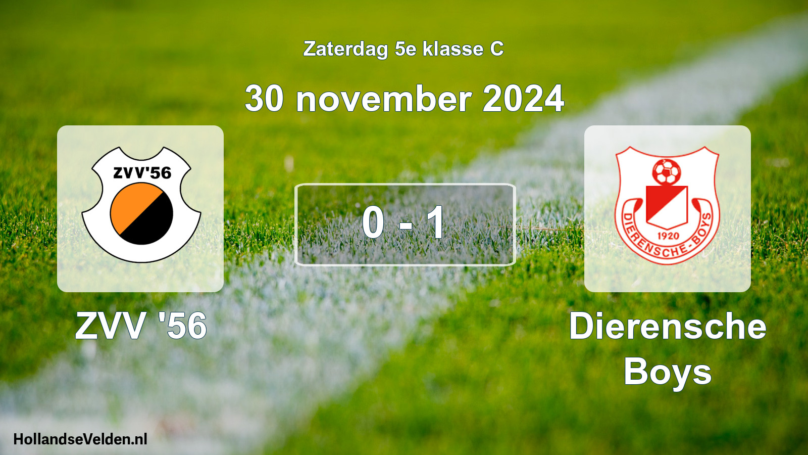 Total number of matches played: ZVV '56 - Dierensche Boys 0 - 1 (30 November 2024)