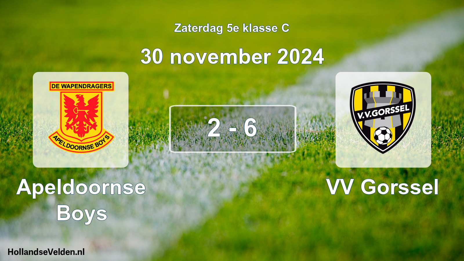 Total number of matches played: Apeldoornse Boys - VV Gorssel 2 - 6 (30 November 2024)