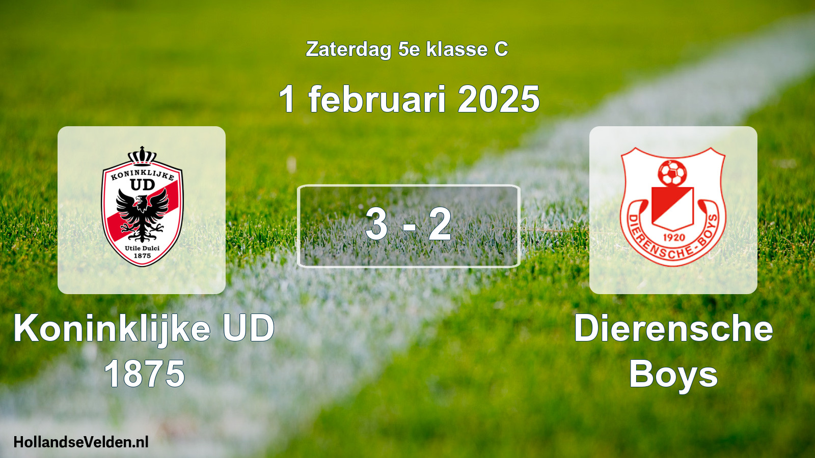 Total number of matches played: Koninklijke UD 1875 - Dierensche Boys 3 - 2 (1 February 2025)