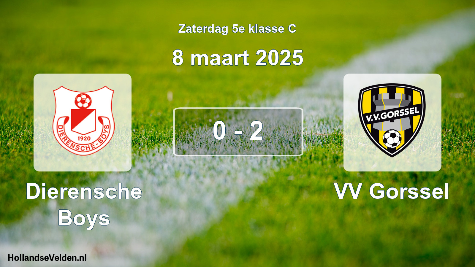 Total number of matches played: Dierensche Boys - VV Gorssel 0 - 2 (8 March 2025)