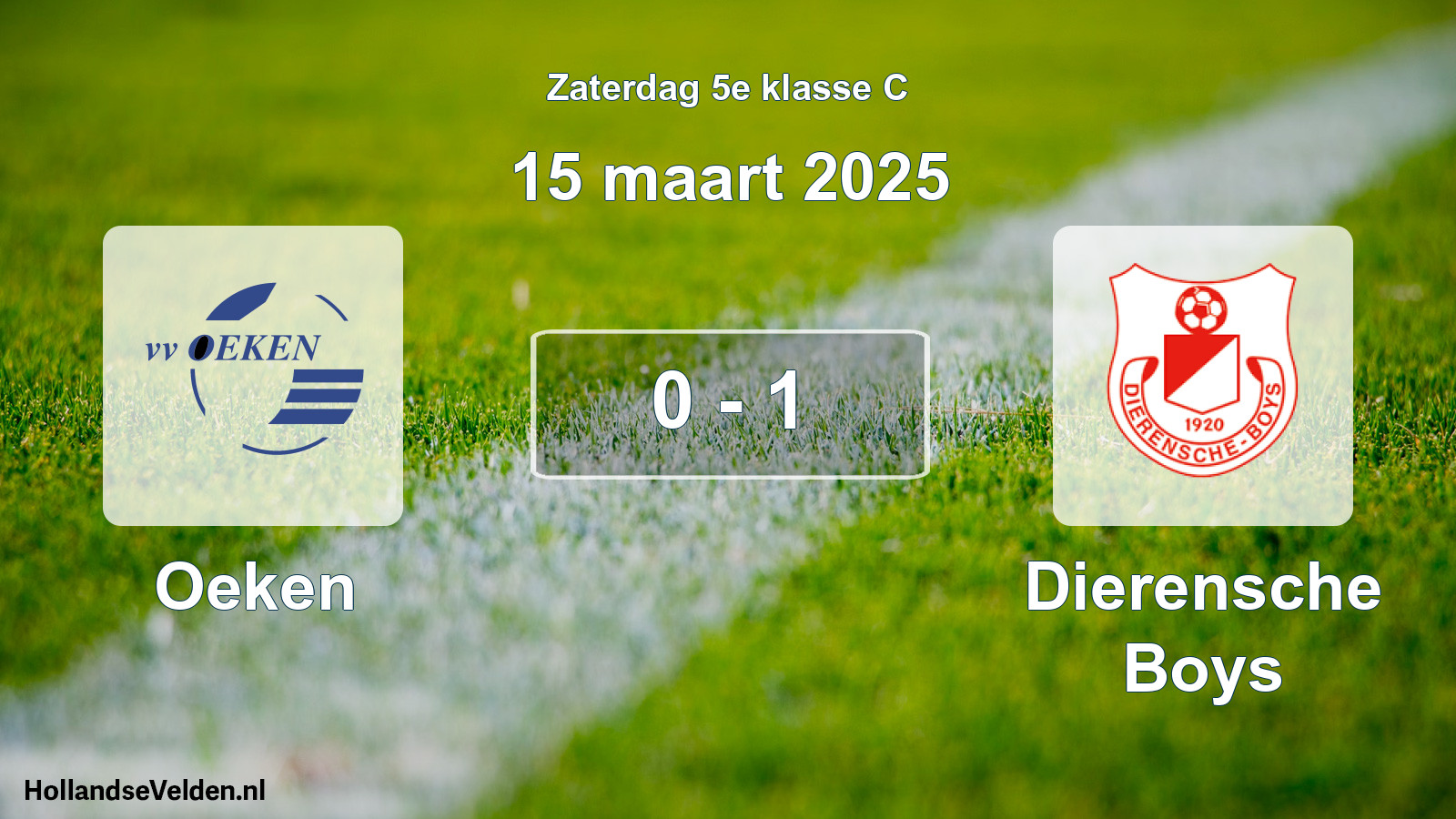 Total number of matches played: Oeken - Dierensche Boys 0 - 1 (15 March 2025)