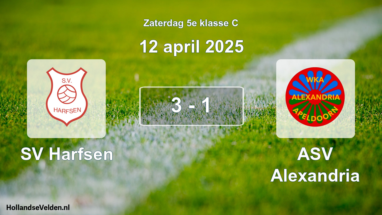 Total number of matches played: SV Harfsen - ASV Alexandria 3 - 1 (12 April 2025)