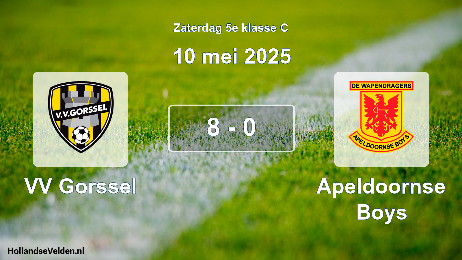 Total number of matches played: VV Gorssel - Apeldoornse Boys 8 - 0 (10 May 2025)
