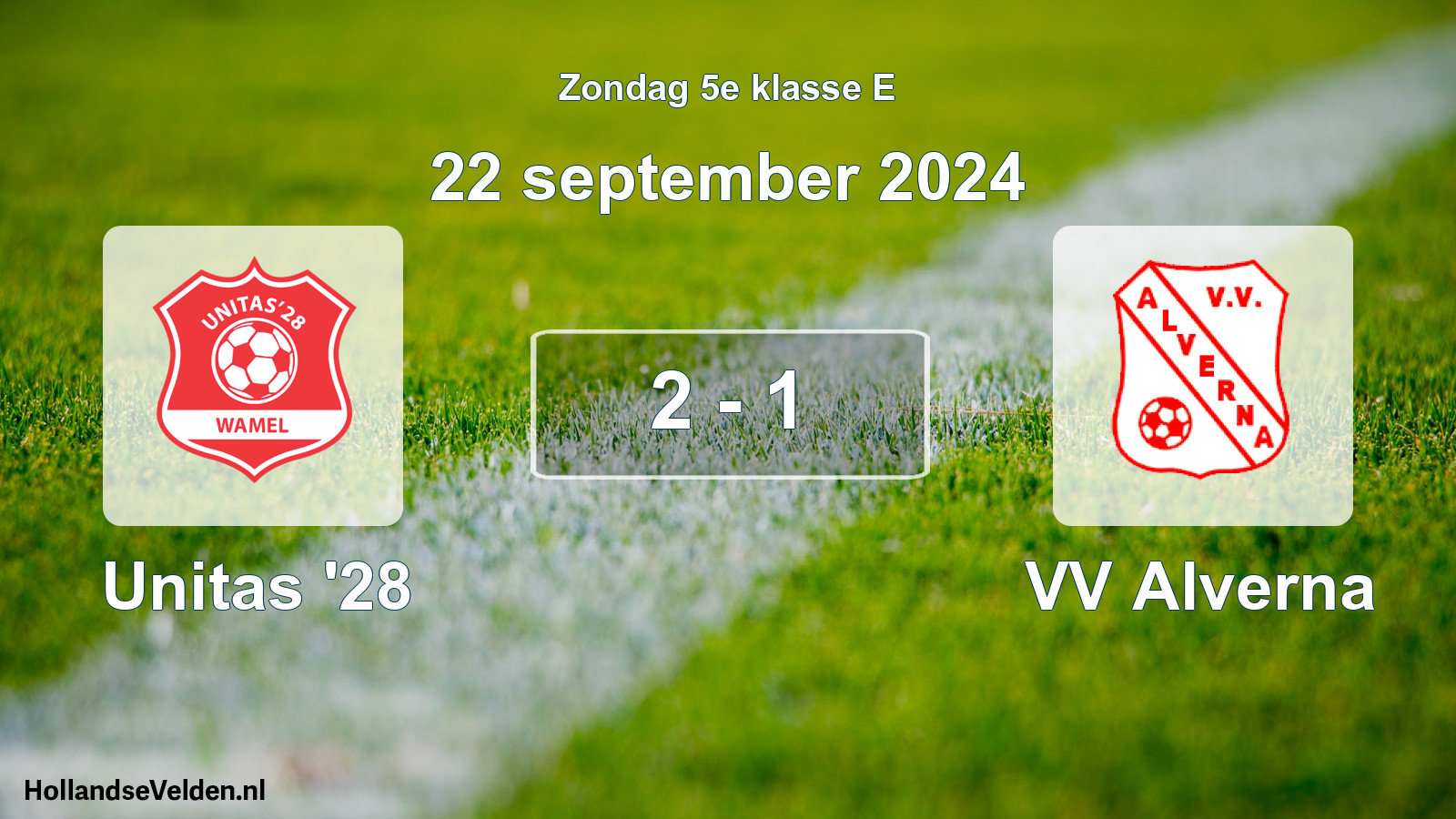 Total number of matches played: Unitas '28 - VV Alverna 2 - 1 (22 September 2024)