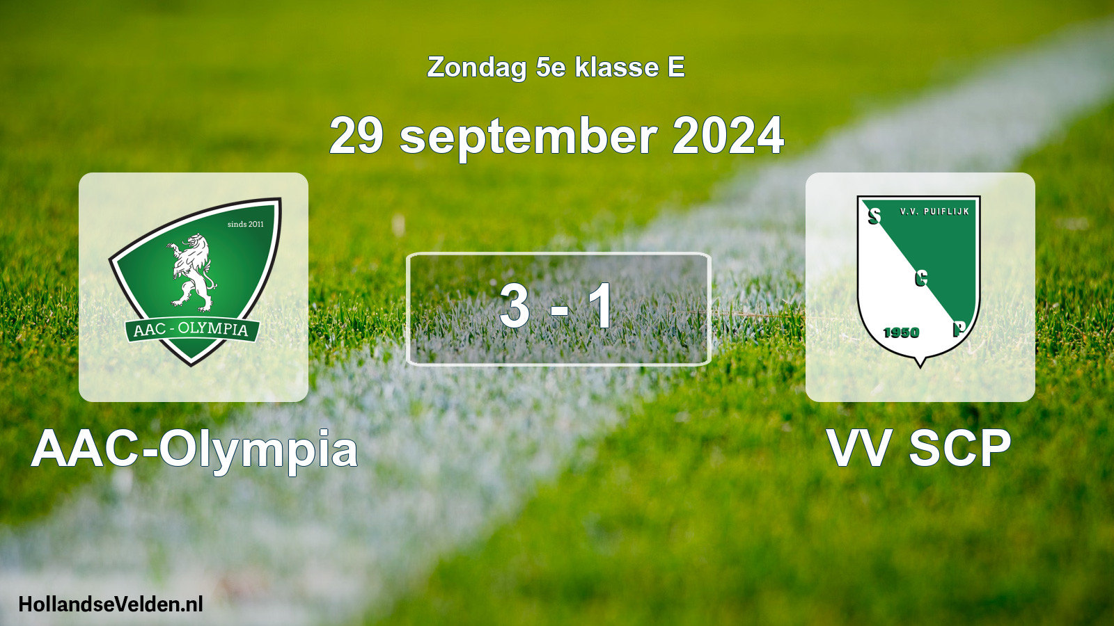 Total number of matches played: AAC-Olympia - VV SCP 3 - 1 (29 September 2024)