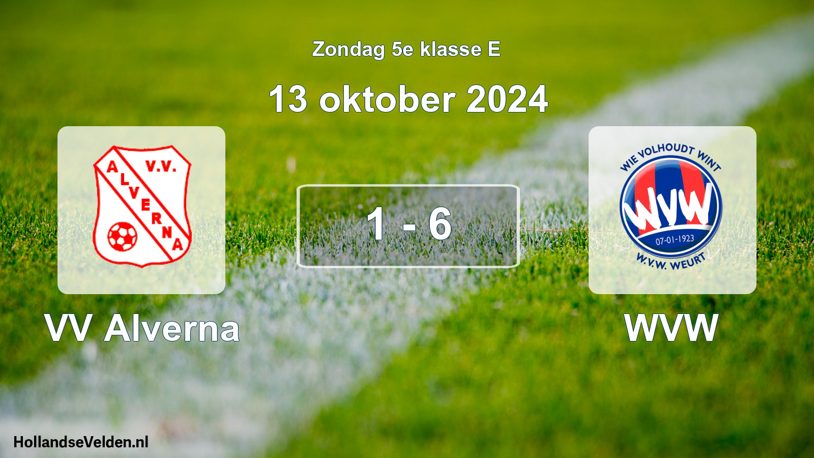 Total number of matches played: VV Alverna - WVW 1 - 6 (13 October 2024)