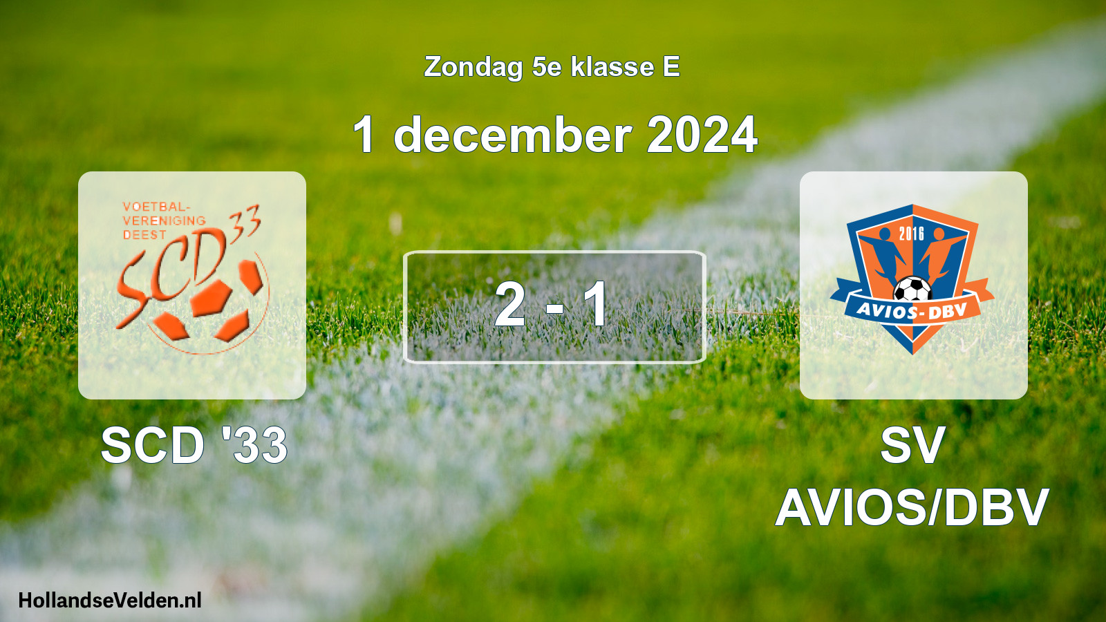Total number of matches played: SCD '33 - SV AVIOS/DBV 2 - 1 (1 December 2024)