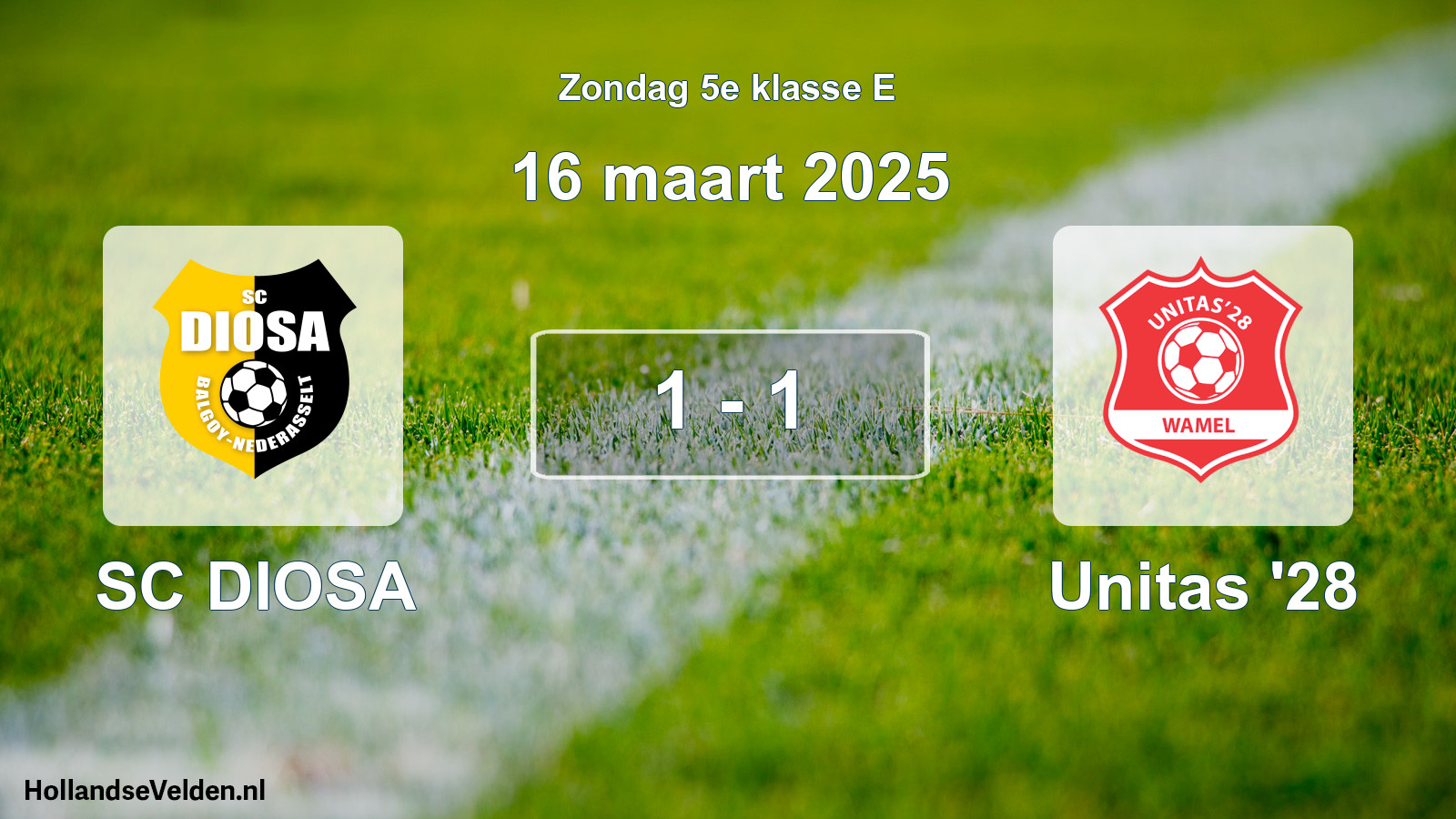 Total number of matches played: SC DIOSA - Unitas '28 1 - 1 (16 March 2025)