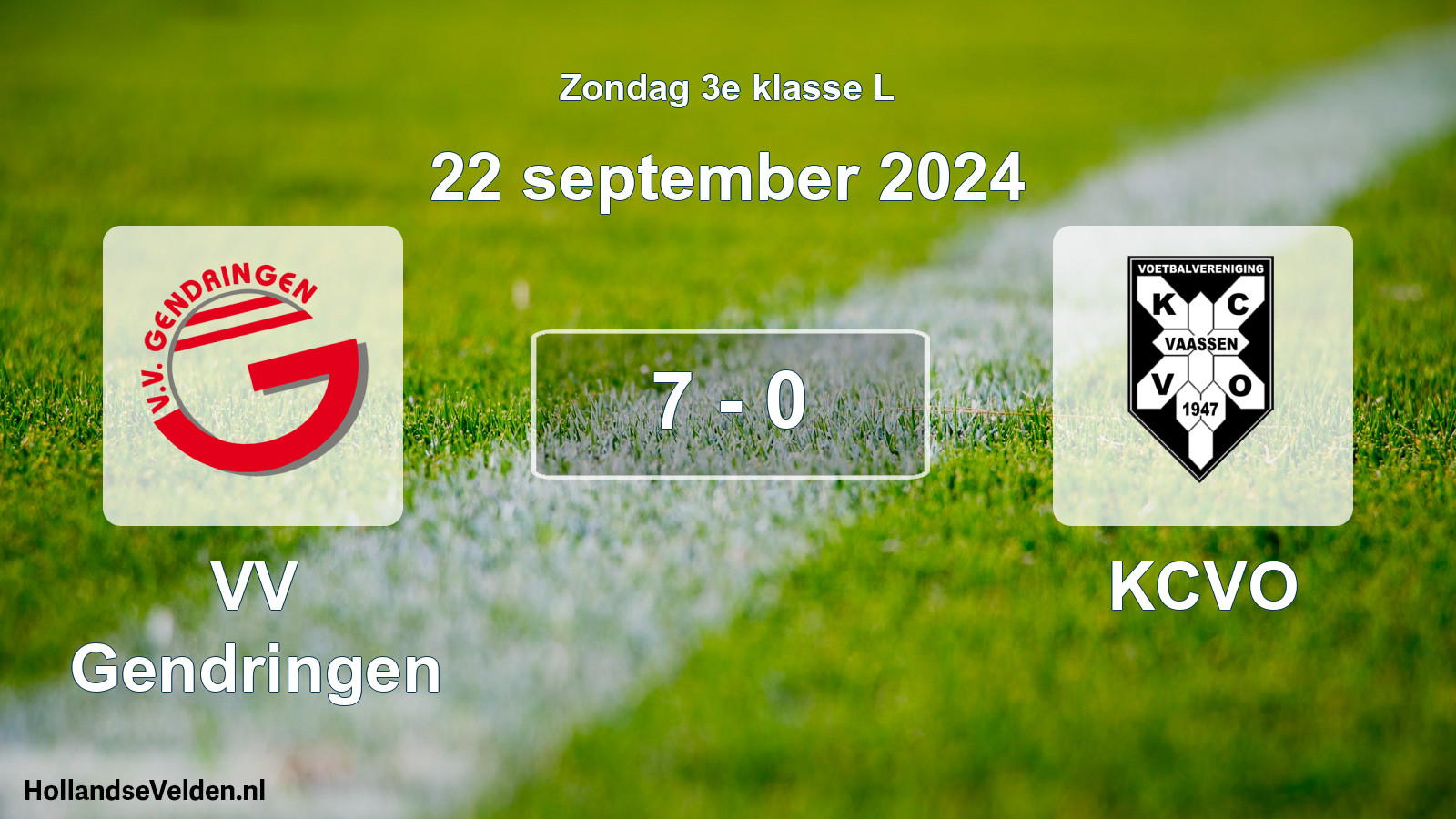 Total number of matches played: VV Gendringen - KCVO 7 - 0 (22 September 2024)