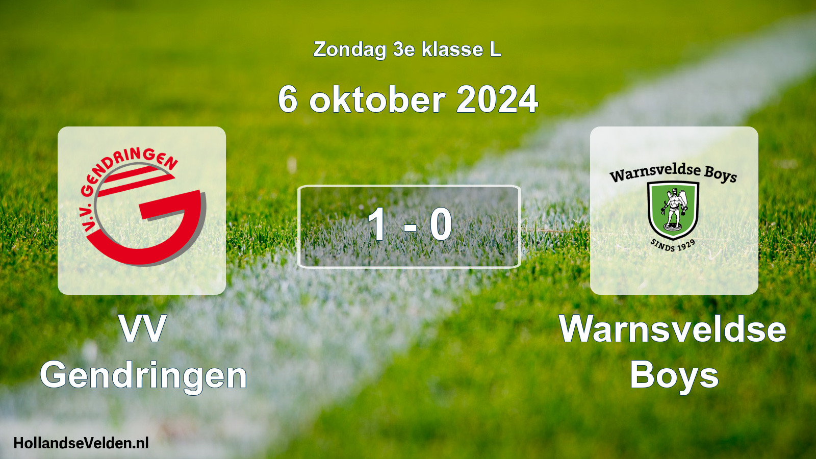 Total number of matches played: VV Gendringen - Warnsveldse Boys 1 - 0 (6 October 2024)