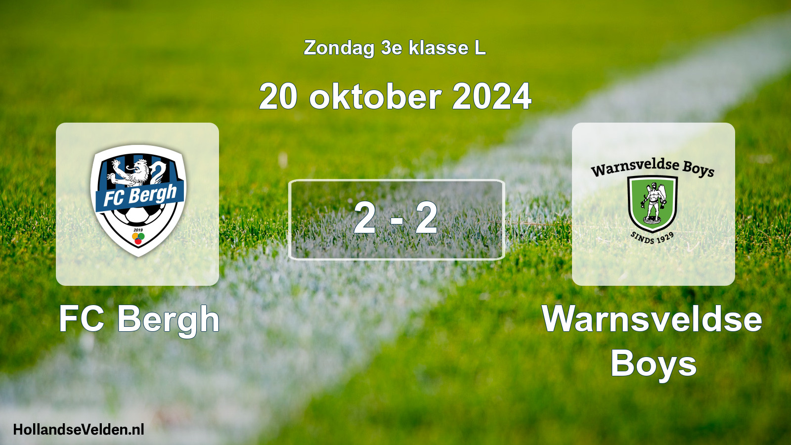 Total number of matches played: FC Bergh - Warnsveldse Boys 2 - 2 (20 October 2024)
