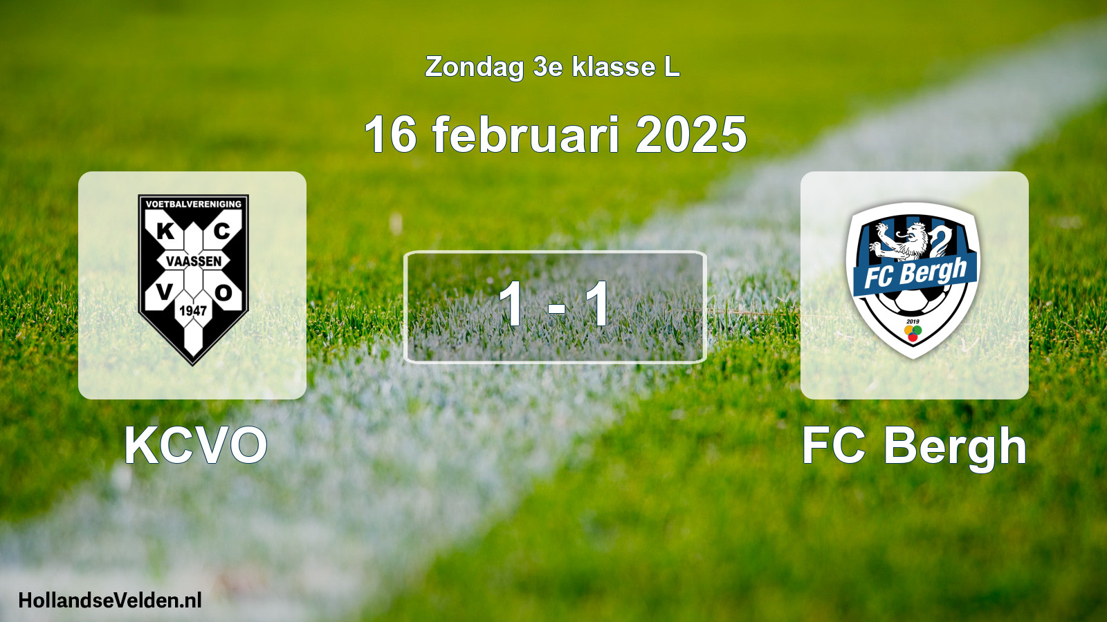 Total number of matches played: KCVO - FC Bergh 1 - 1 (16 February 2025)