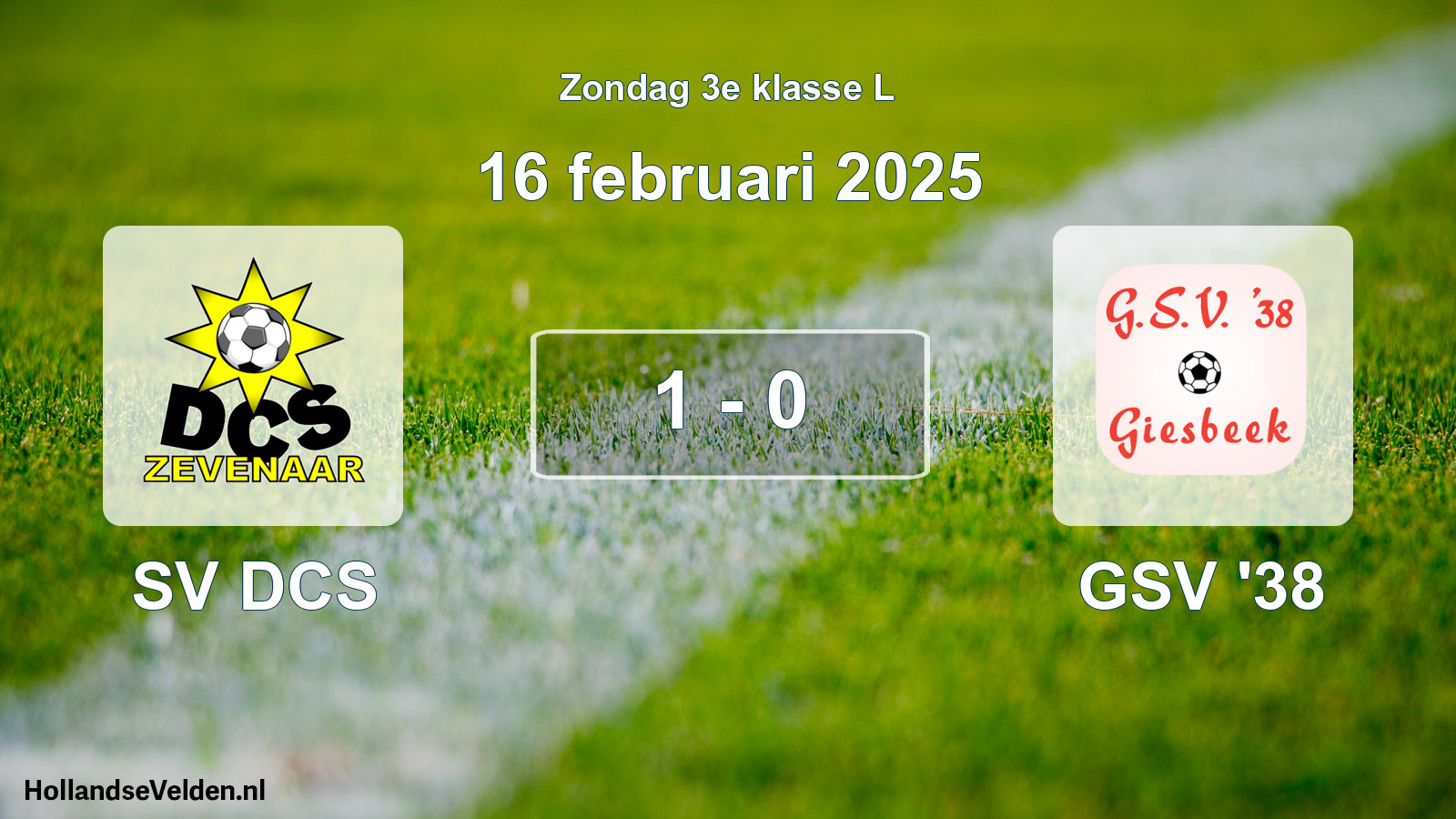 Total number of matches played: SV DCS - GSV '38 1 - 0 (16 February 2025)