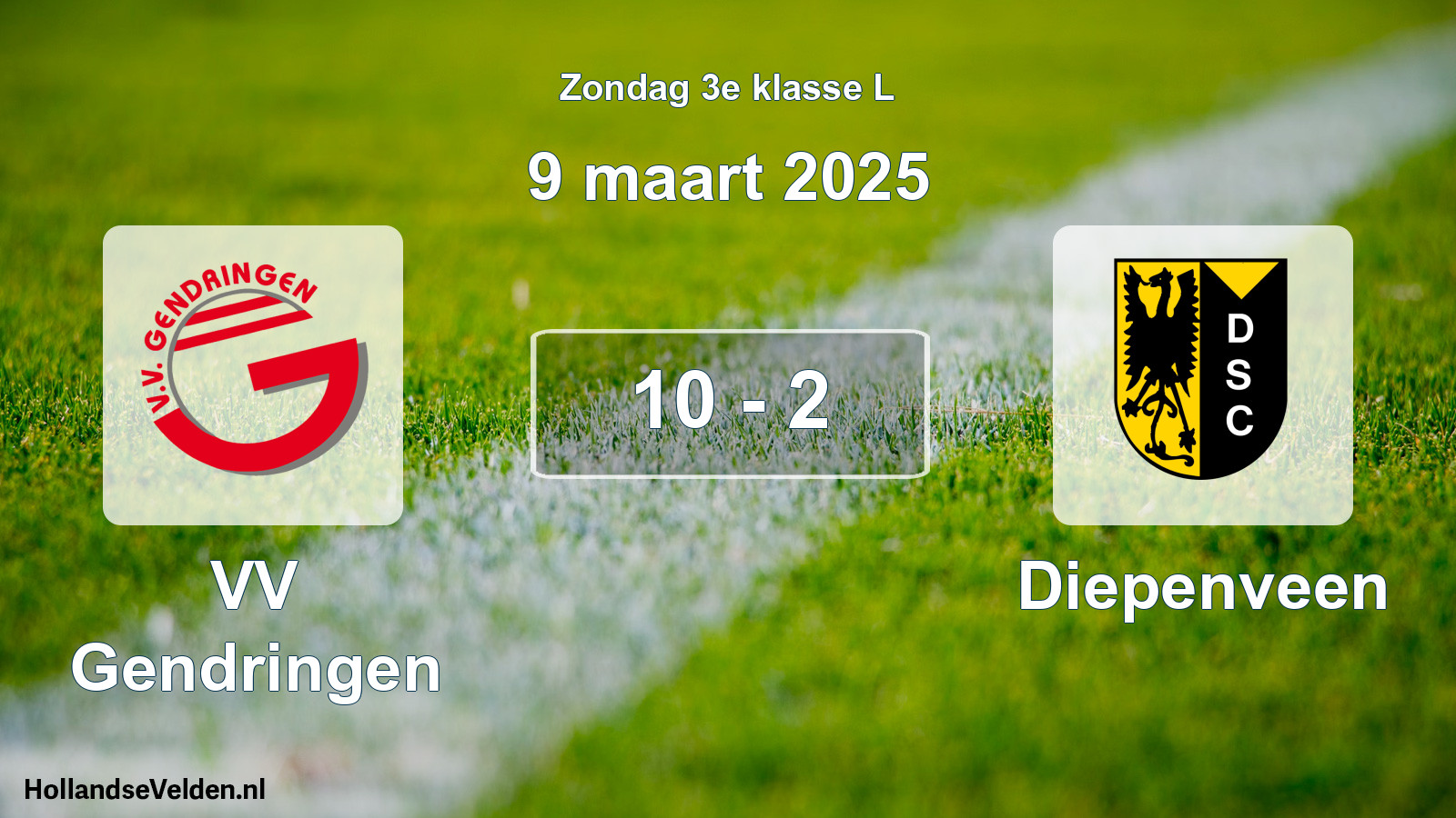 Total number of matches played: VV Gendringen - Diepenveen 10 - 2 (9 March 2025)