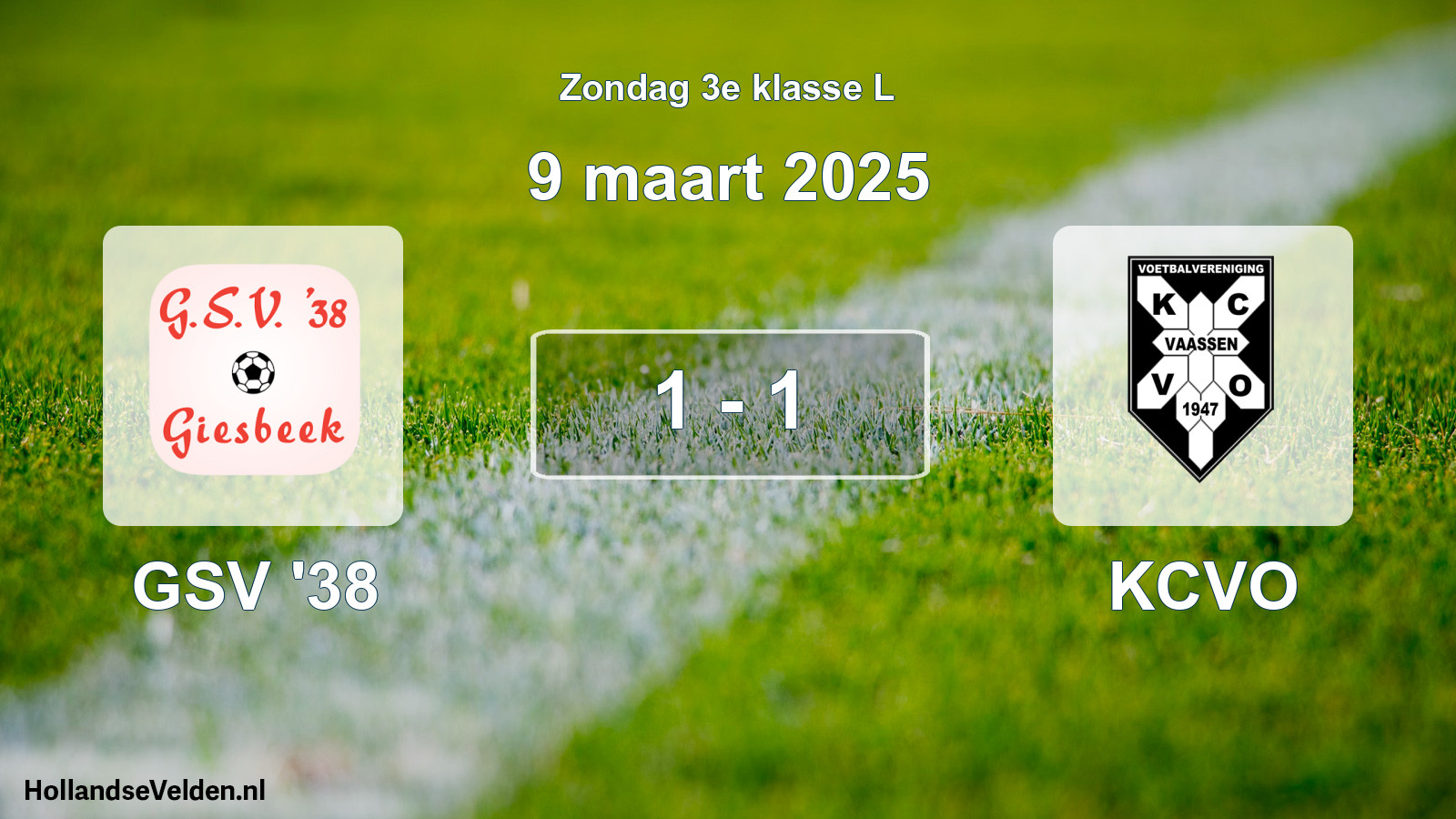 Total number of matches played: GSV '38 - KCVO 1 - 1 (9 March 2025)