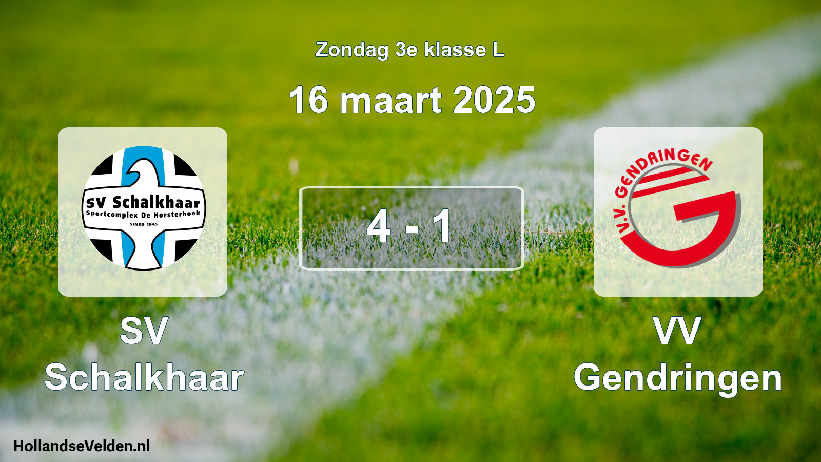 Total number of matches played: SV Schalkhaar - VV Gendringen 4 - 1 (16 March 2025)