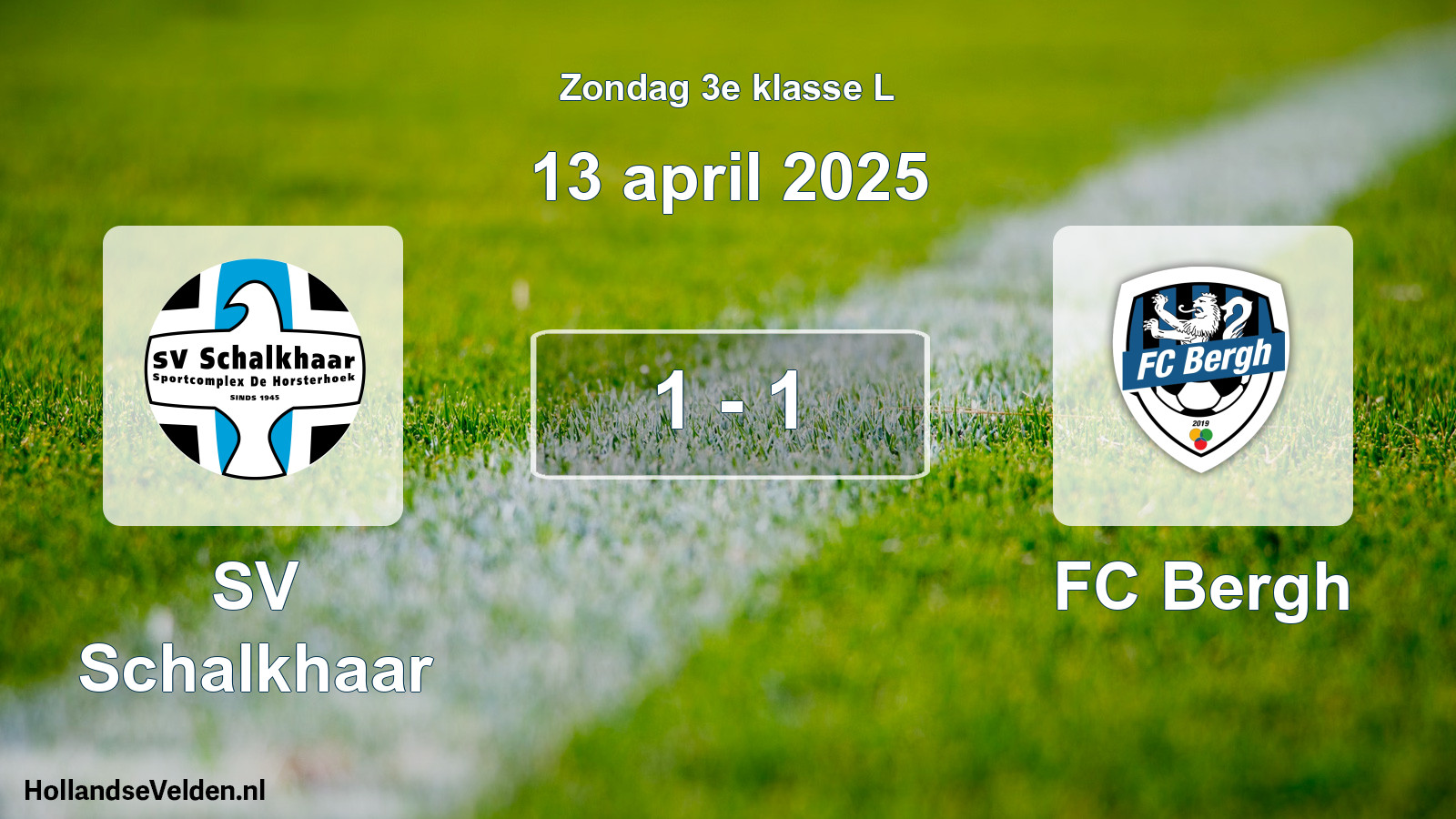 Total number of matches played: SV Schalkhaar - FC Bergh 1 - 1 (13 April 2025)